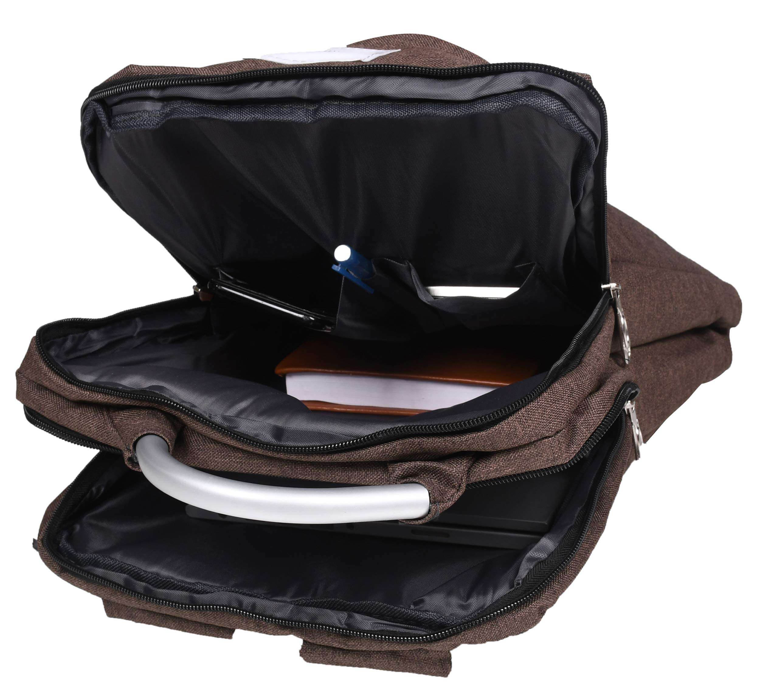 TIED RIBBONS 20 LTR Slim Laptop Backpack Bag with 3 Compartment and USB Charging Point(Brown)-Fits up to 15.6-inch Laptop 6