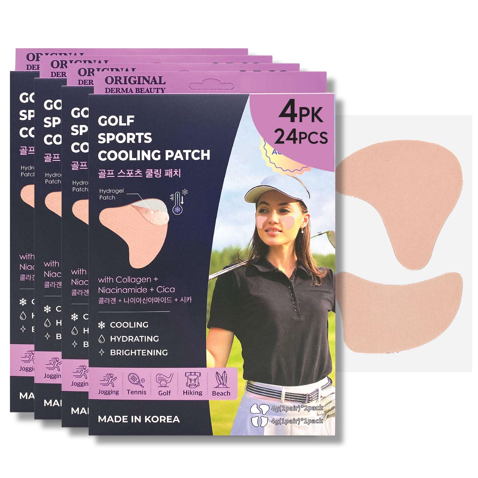 Sun Patch 4PK, Reusable Under Eye UV Protection for Golf, Hiking, Driving, Outdoor Sports | Cooling Sunblock Patches, Scar & Sun Damage Protection, Mother's Day Gift (Women 4PK) 1
