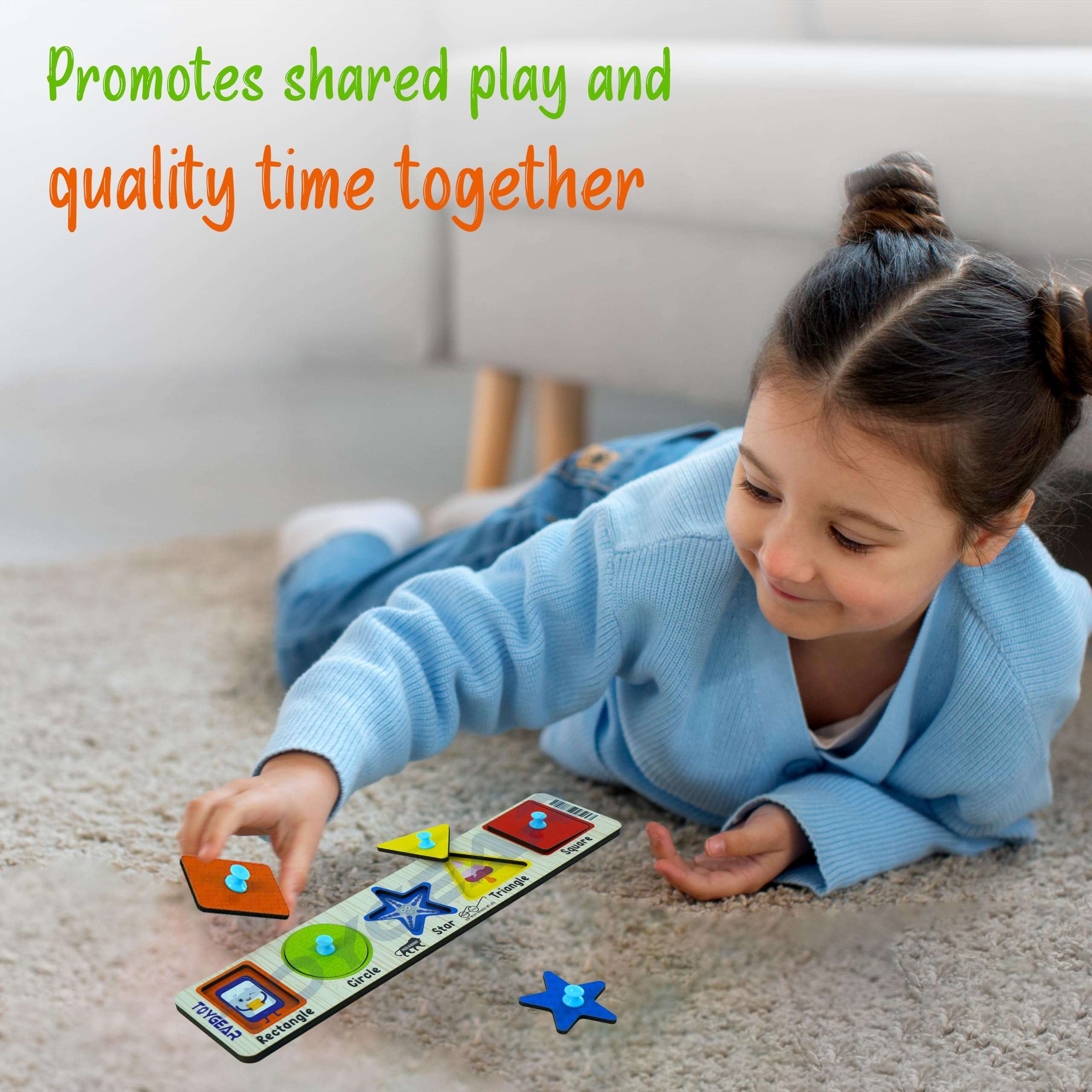 Toygear Geometric Shapes Toys Wooden Learning Toys Puzzle for Brain Training/jorky Cutting Puzzle for Home/School/Non-Toxic/Education Memory Games for Baby Boy and Girl, Eco Friendly 6