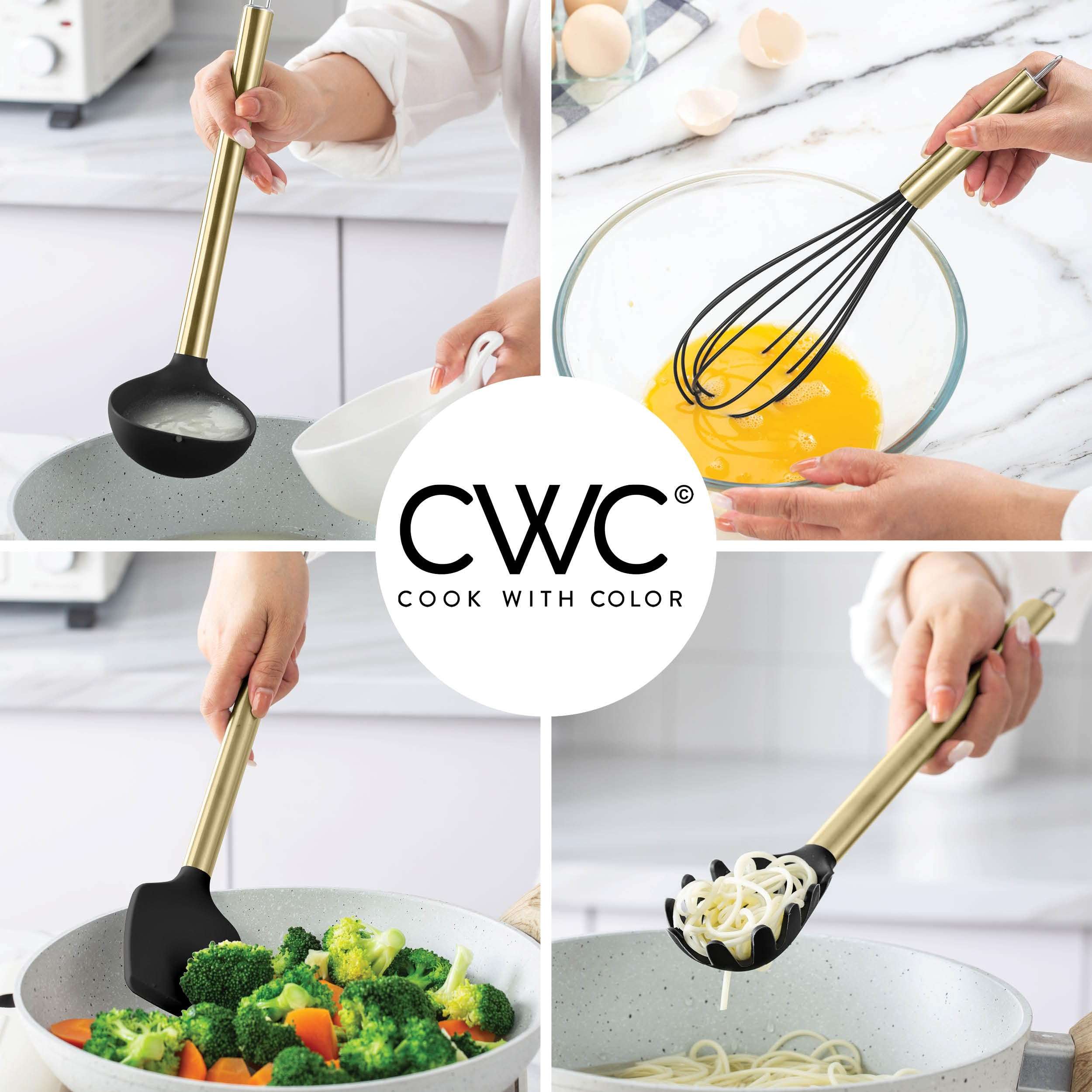 COOK WITH COLOR Silicone Cooking Utensils, Kitchen Utensil Set, Easy to Clean Silicone Kitchen Utensils, Cooking Utensils for Nonstick Cookware, Kitchen Gadgets Set with Holder, 10 Pieces 6