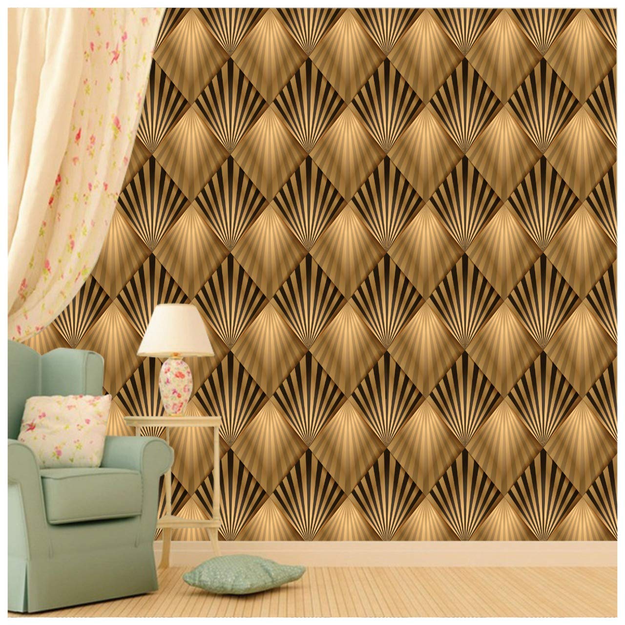 Paper Plane Design Wallpaper Self Adhesive Sticker Theme Floral Printed Multicolour- 30 sq. ft, 16 X 90 inch X 3 Rolls 1