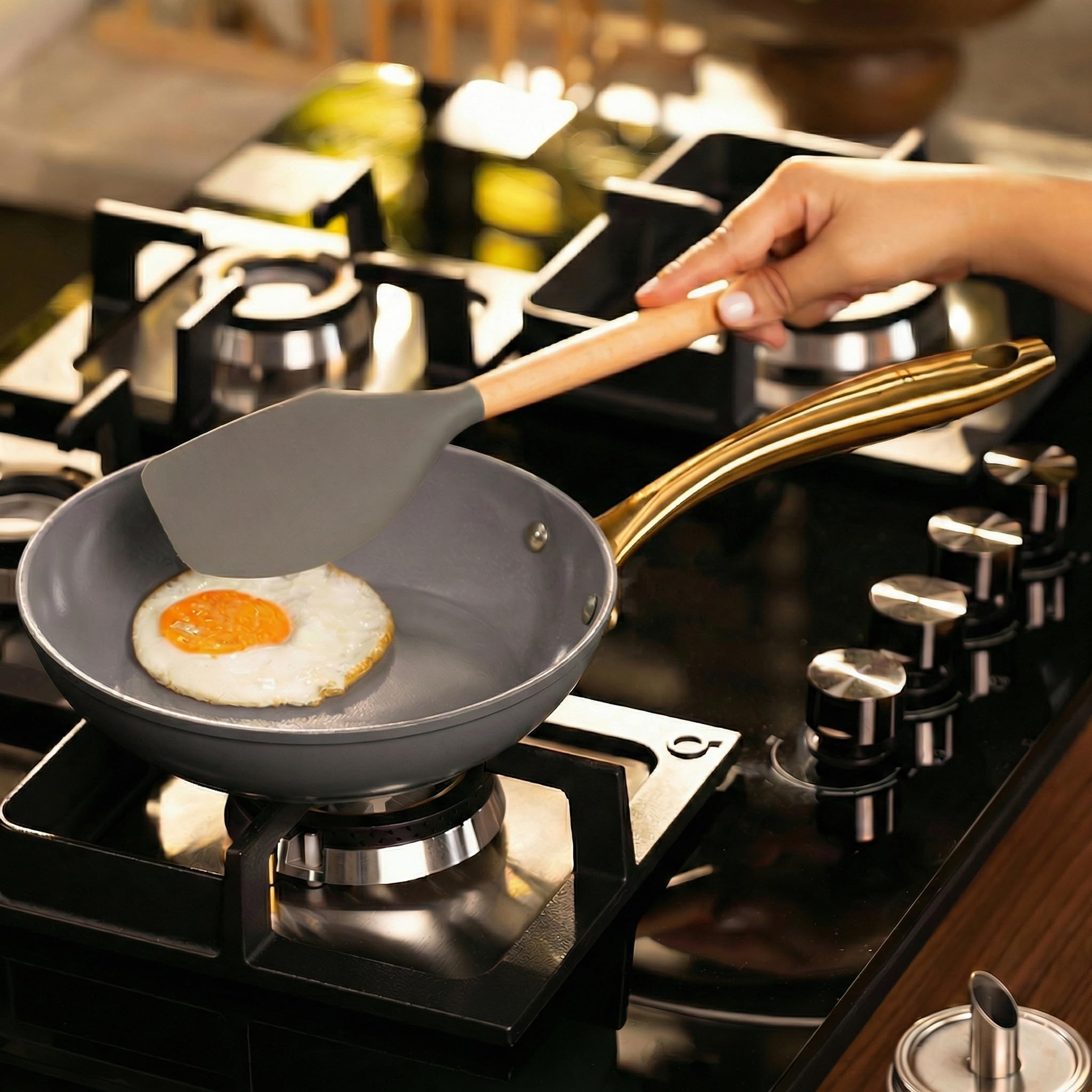 ASAI CERAMIC Non Stick Frying Pan 20cm with Silicone Spatula | 100% Toxin Free, No PFAS, PFOA, PTFE | Superior Swiss Ceramic | Induction Safe | Non stick Frying Pan, Egg Pan, Omelette Pan | Lab Tested 3