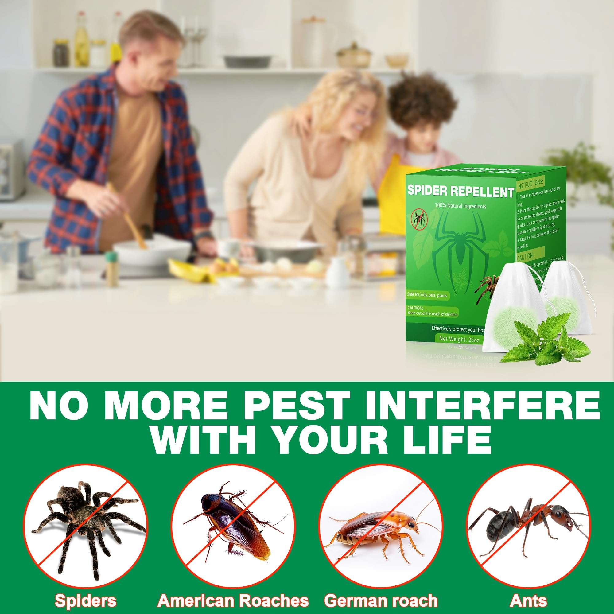 Peppermint Oil Spider Repellent - 24 Pack Spider Repellent Balls for House Garage to Get Rid of Spiders Outdoor Indoor, Deterrent for Roaches, Ants, Bugs, Spider, Keep Pest Out Safe for Humans & Pets 6