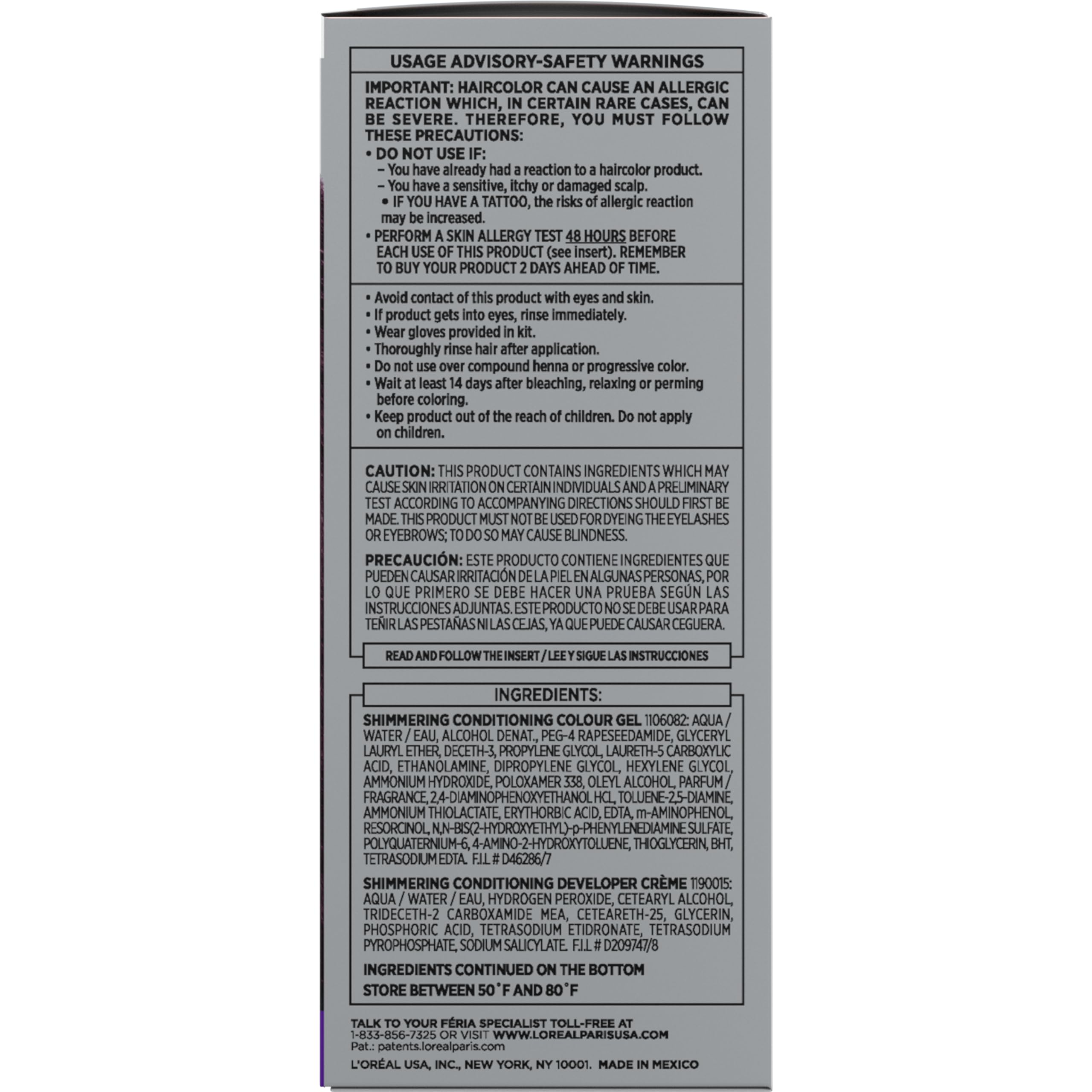 L'Oreal Paris Feria Multi-Faceted Shimmering Permanent Hair Color Hair Dye, V28 Midnight Violet (Deepest Violet) 6