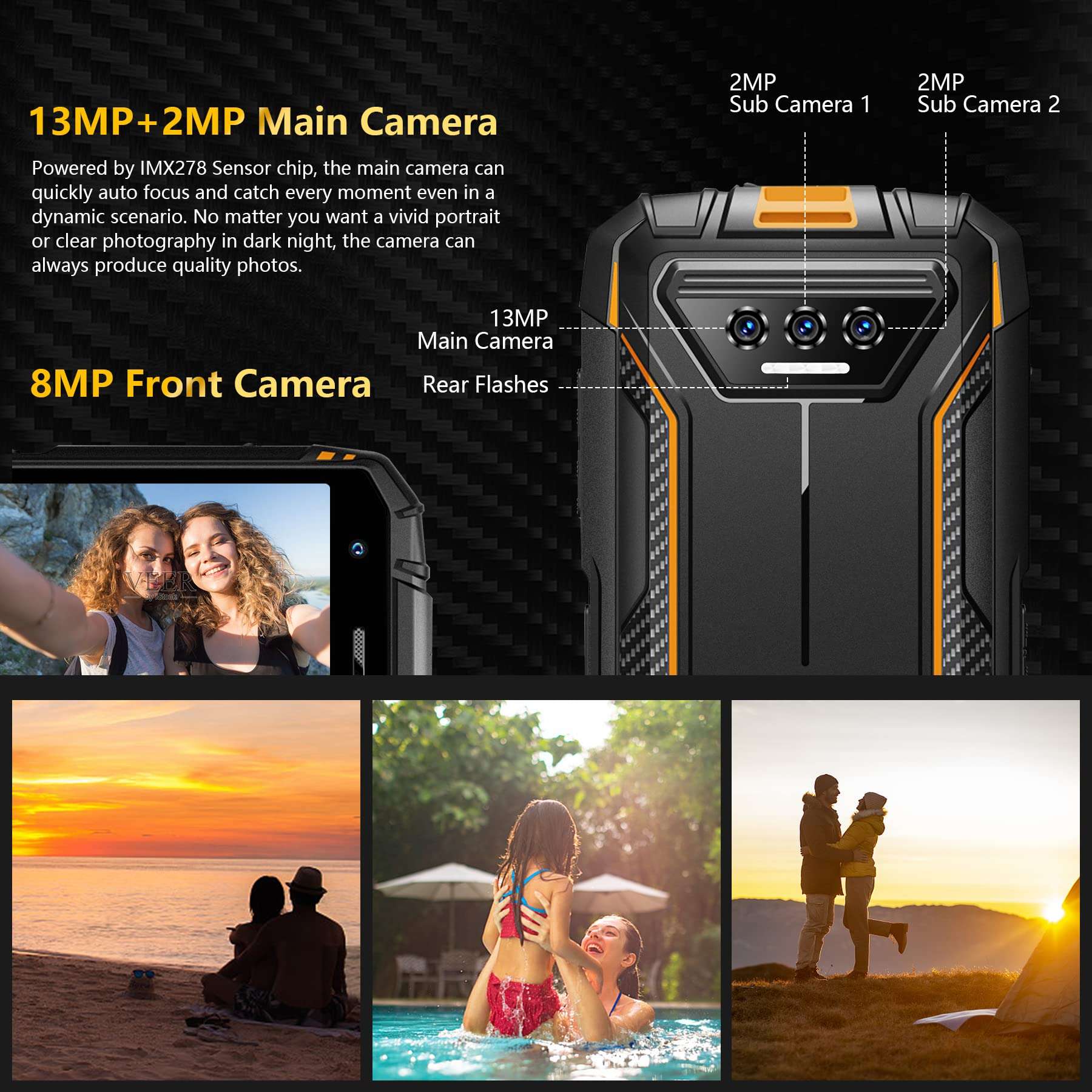 DOOGEE Rugged Smartphone, S41 PRO, Unlocked Android Phone 2023, 7GB+32GB SD 1TB, 5.5" HD, 4G Dual Sim Unlocked Cellphone, 6300mAh, Android 12/IP68 Waterproof/NFC/Military Grade Android Phone| Orange 4