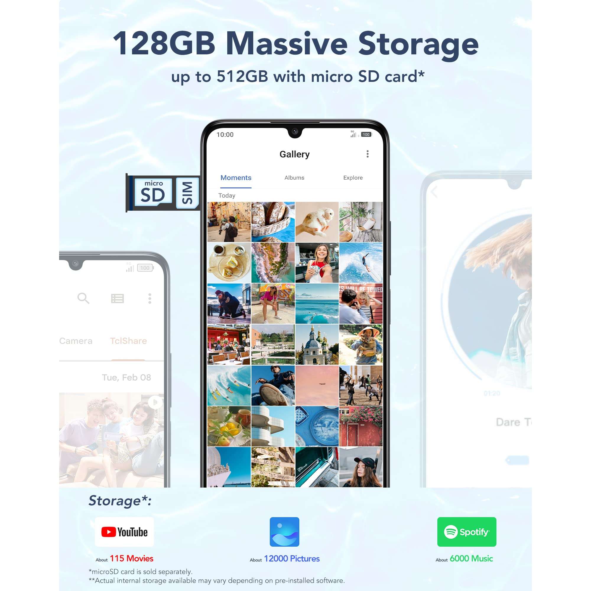 TCL 30 5G Unlocked Smartphone, 4/128GB, 50MP Camera, 5010mAh Battery, 6.7" FHD+ AMOLED Display, Android 12, US Verizon, Single-SIM, Tech Black 5