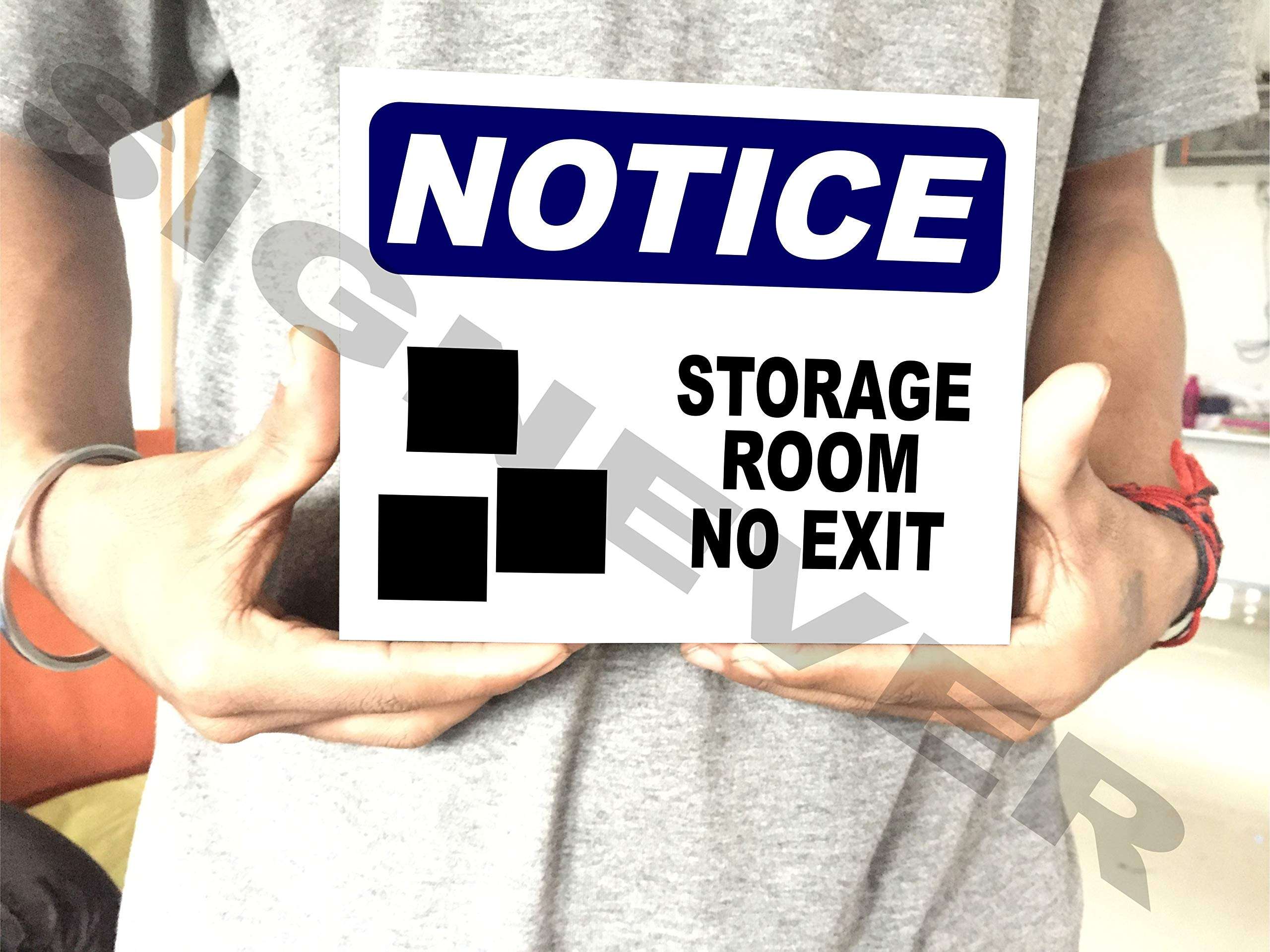 SIGN EVER Storage Room No Exit Sign Board Bank Office Hospital School Hotel Signage Boards L x H 22 Cm x 20 Cm Pack Of 1 2