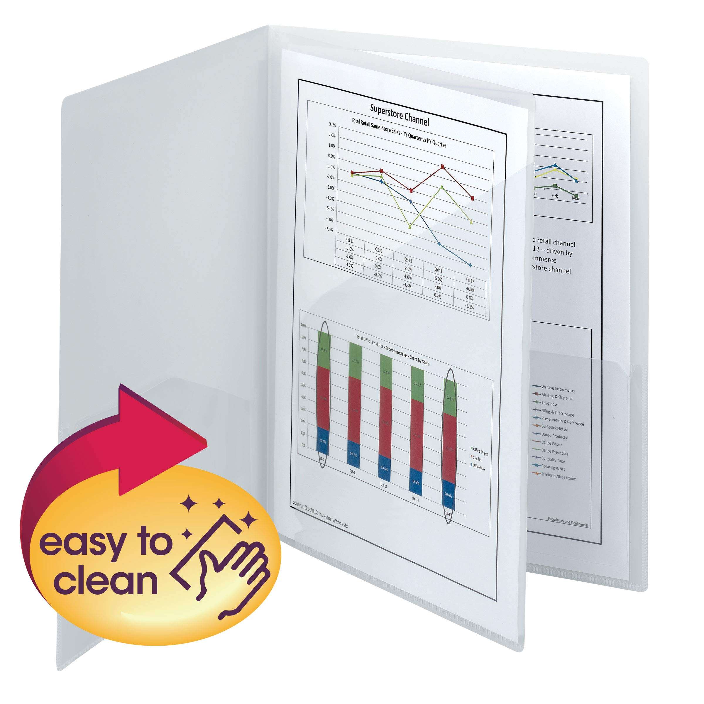 Smead Poly Four-Pocket Folder, Letter Size, Oyster, 5 per Pack (87721) 2