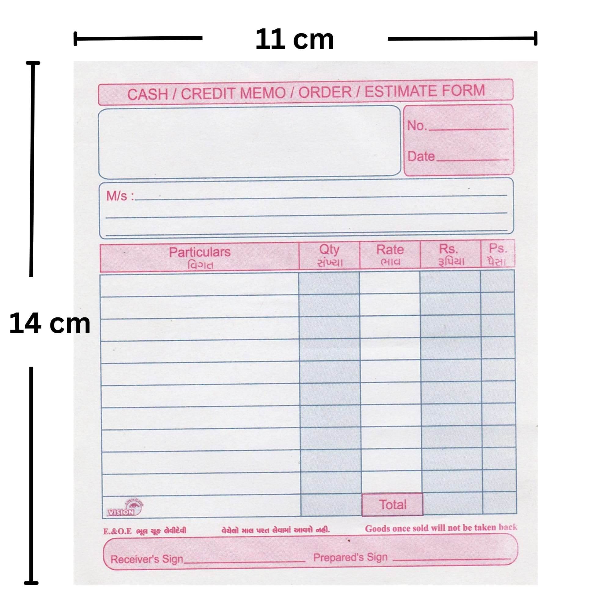 ABC Season Store Cash/Credit Memo Book + 2 Carbon Papers | 100 Pages (Small) 3