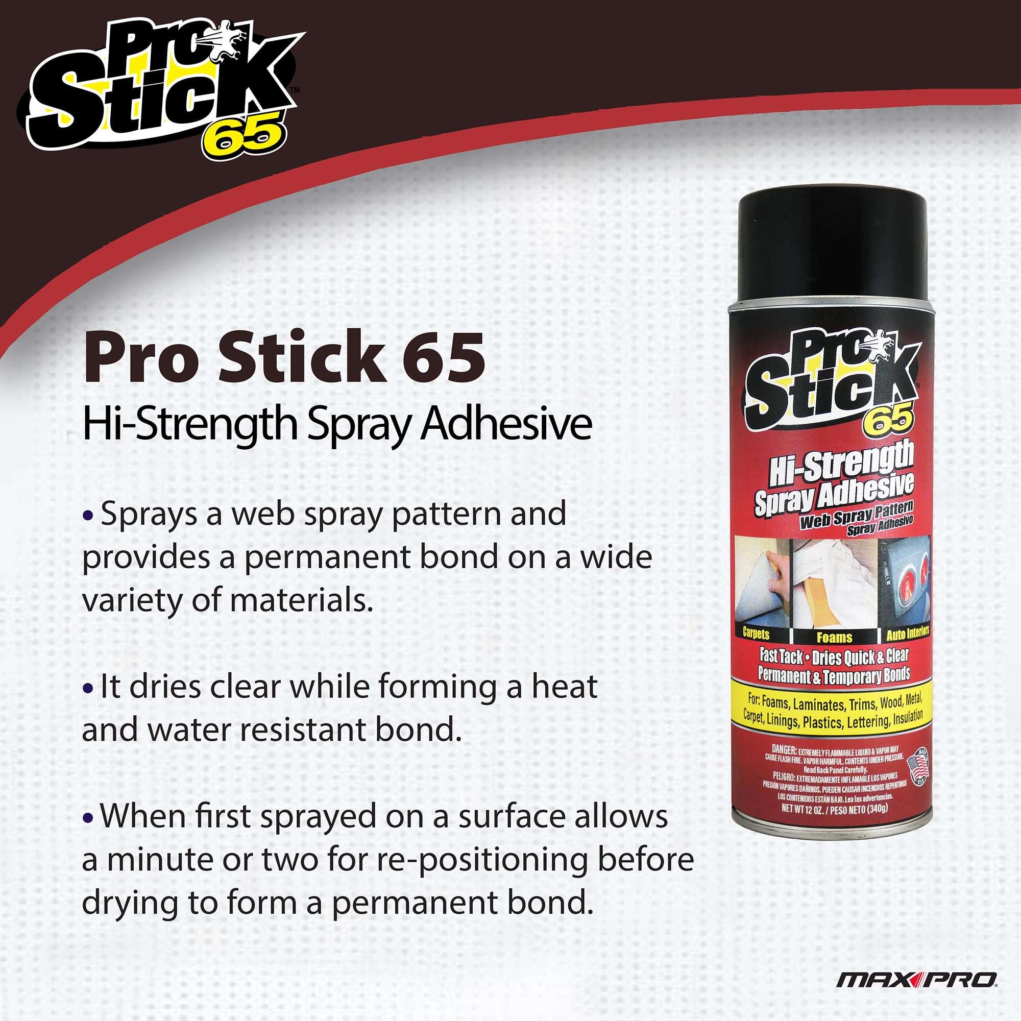 Infun Max #5023 Pro Stick 65 Hi-Strength Black Spray Adhesive (17 oz.) 3