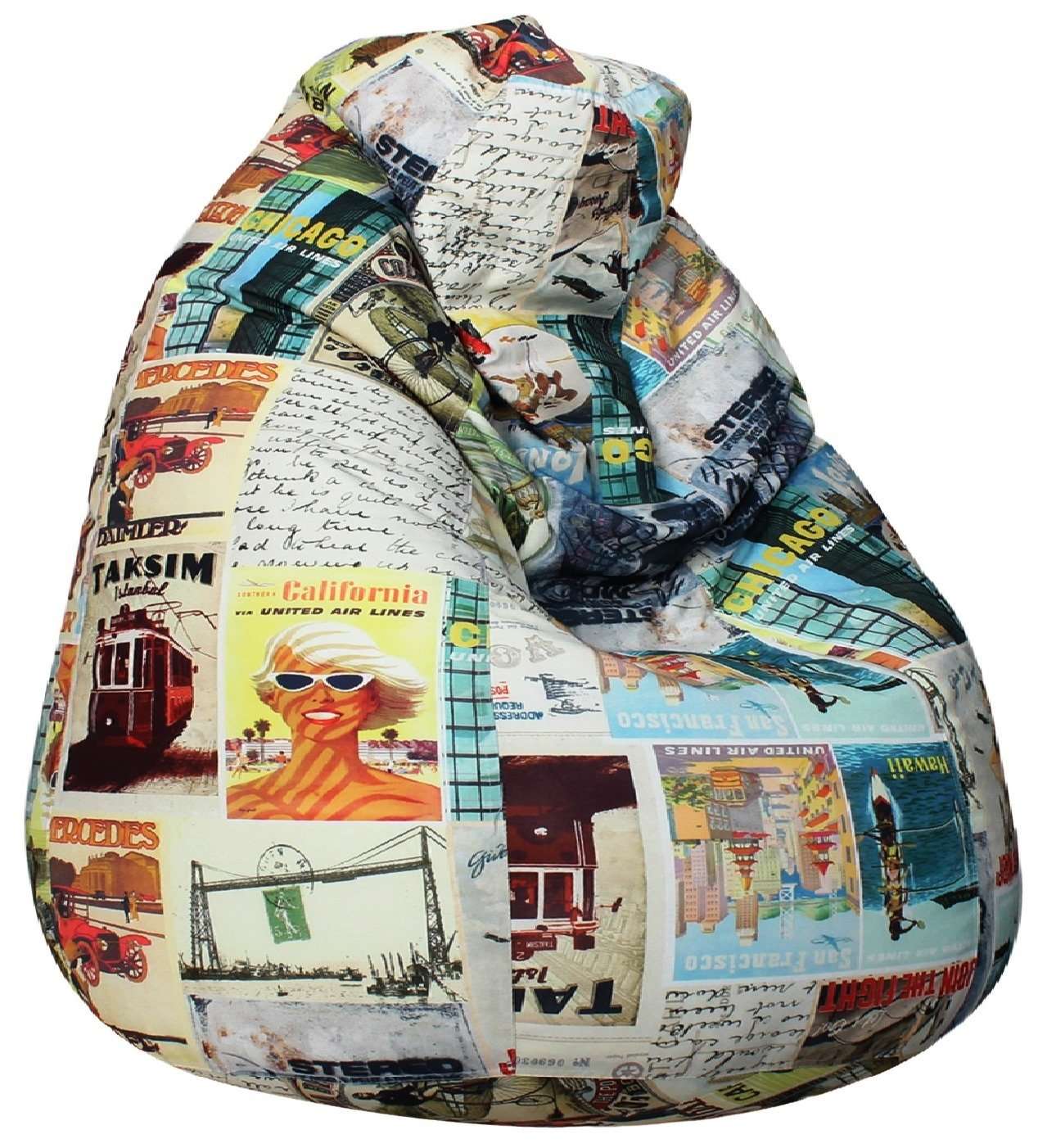 Sattva Classic Travel Buffs XXXL Size Bean Bag Cover Without Beans - Travel 3