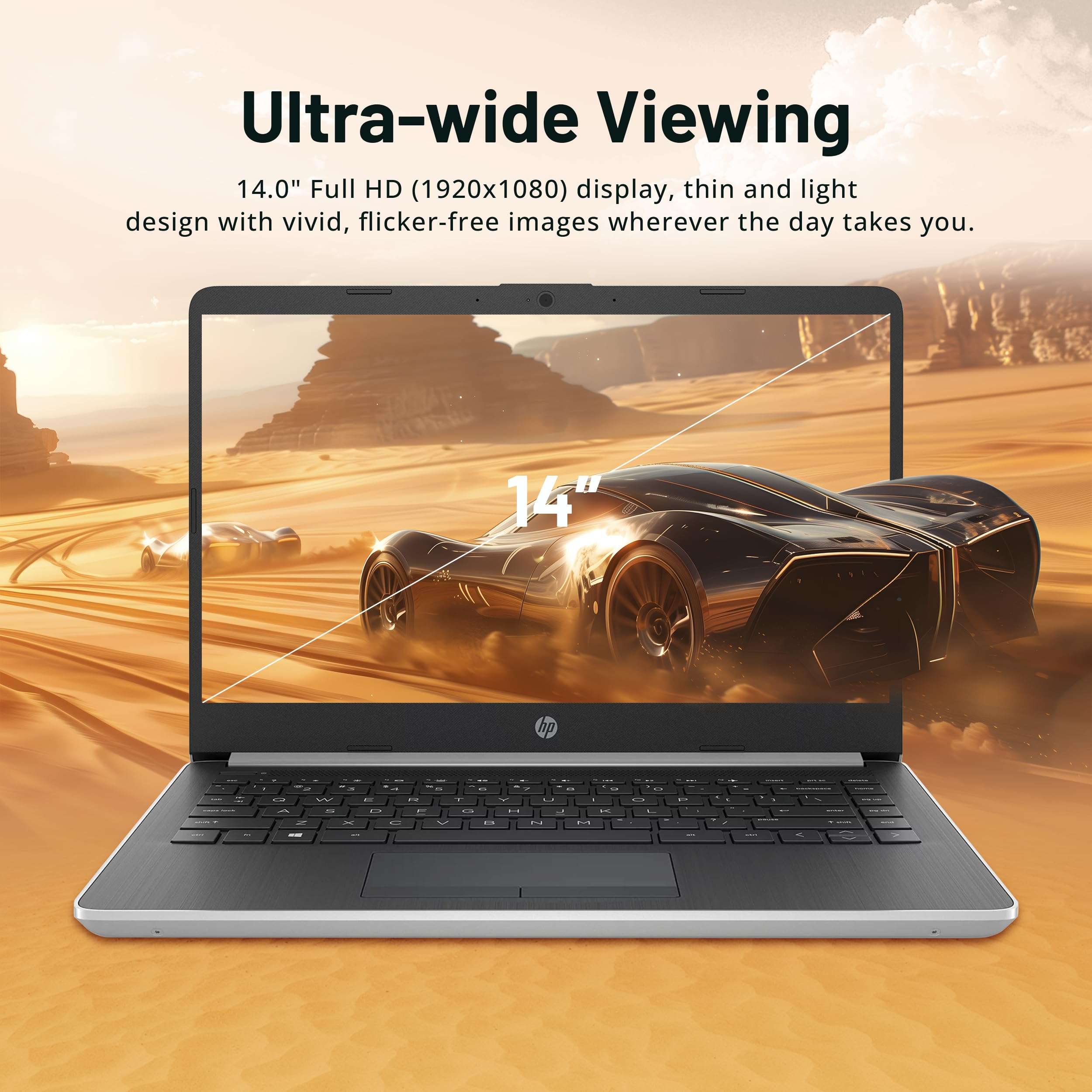 HP 14'' FHD Laptop, Intel Pentium Silver N5000, 4GB DDR4 RAM, 224GB Storage(64GB eMMC + 160GB Docking Station Set), Intel UHD Graphics 605, 720p Webcam, Wi-Fi 5, Windows 10 S, Silver 4