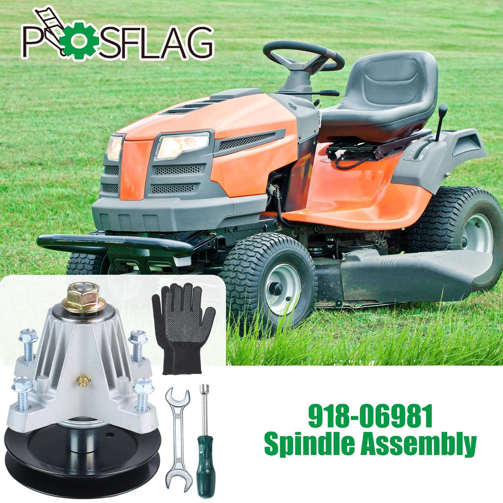 POSFLAG 918-06981 Spindle Assembly Pre-Greased Replaces Cub Cadet Spindle 918-06981, Cub Cadet 918-06981 Deck Spindle, 918 06981, 91806981, 618 06981 for Cub Cadet XT1-LT50, XT2-LX50 Lawn Tractors 3