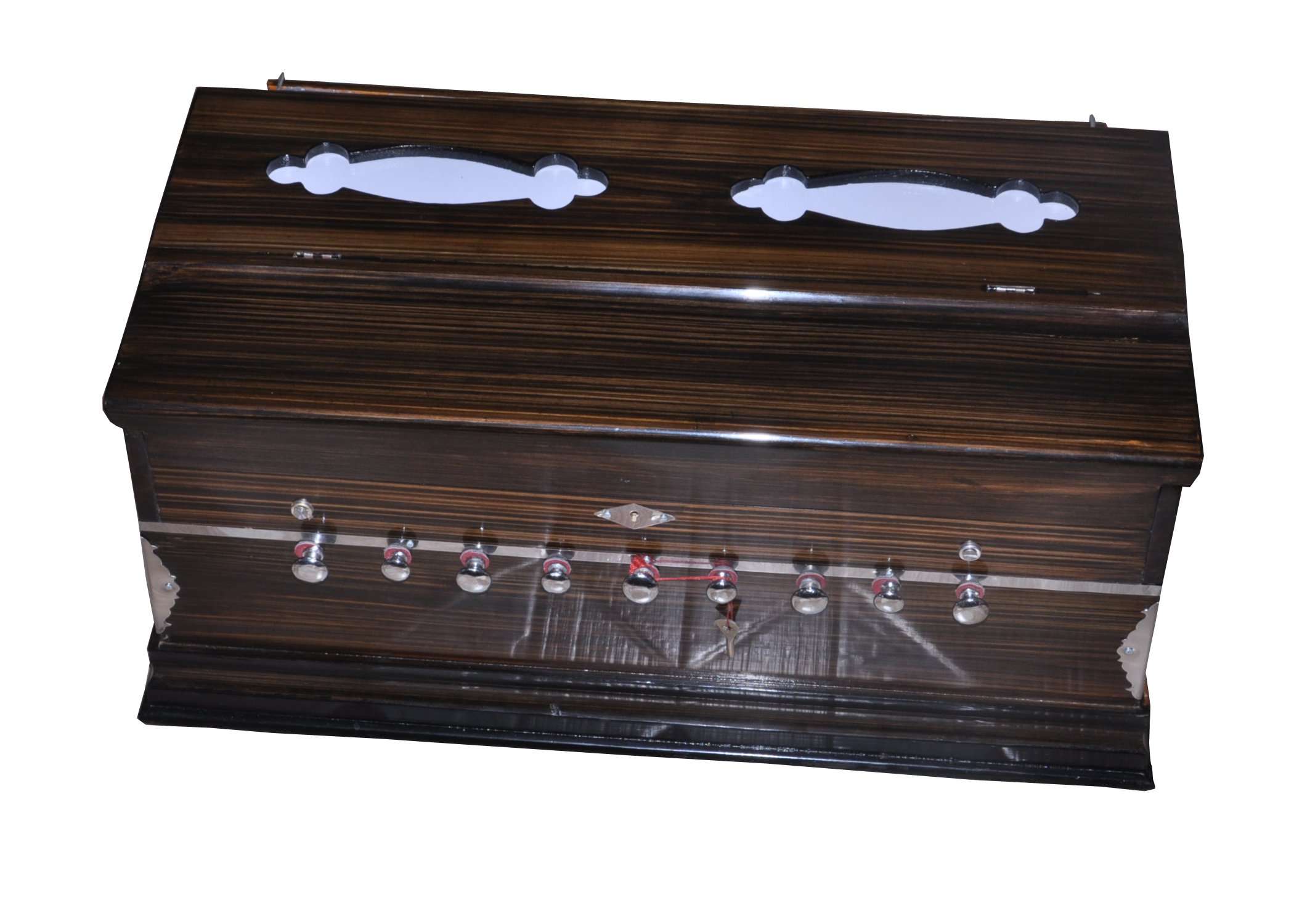 SHARMA MUSICAL STORE® Double Bellow 42 Keys Bass Reed Linden Wood Harmonium 3