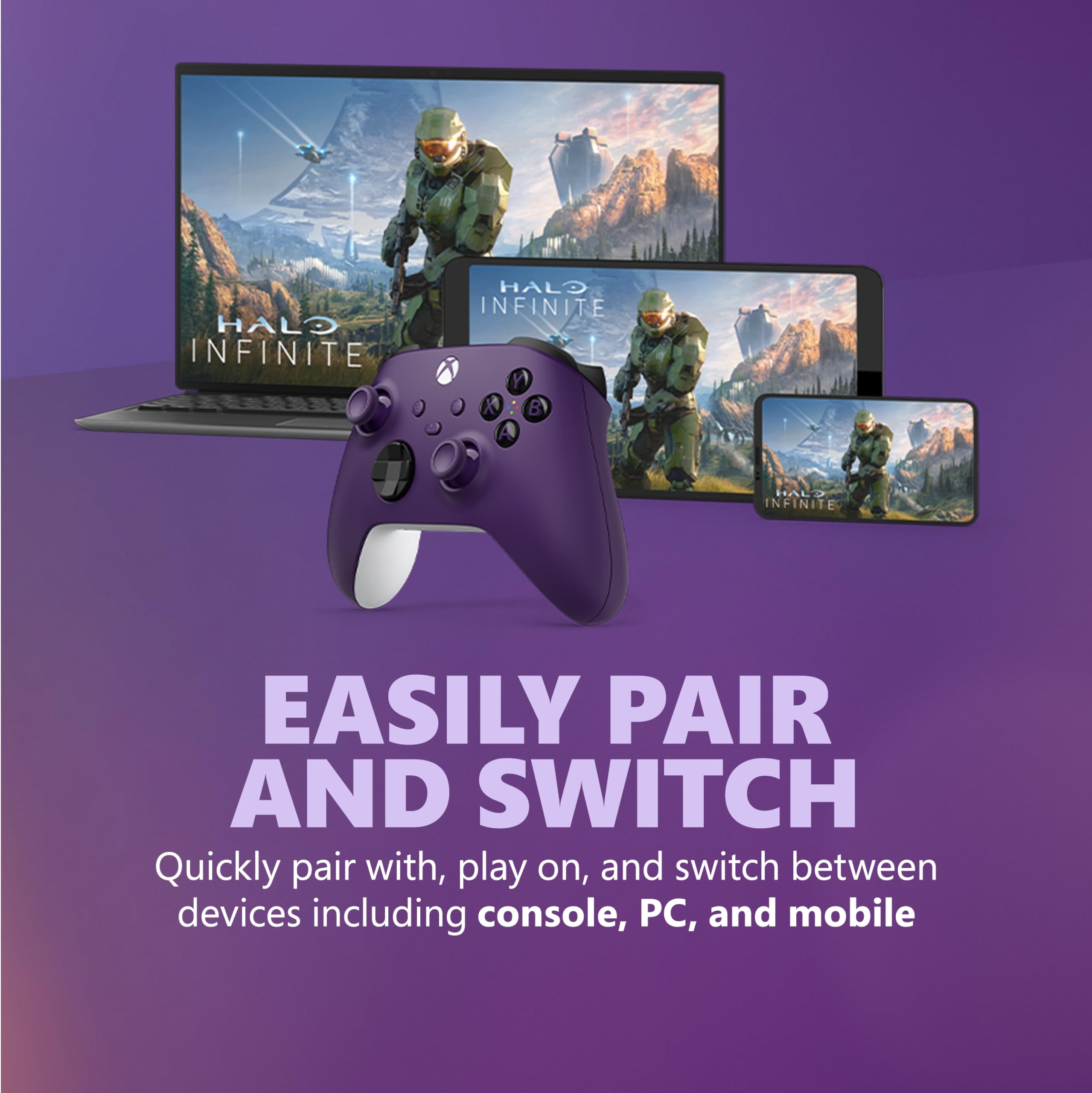 Xbox Core Wireless Gaming Controller – Astral Purple Series X|S, One, Windows PC, Android, and iOS 5