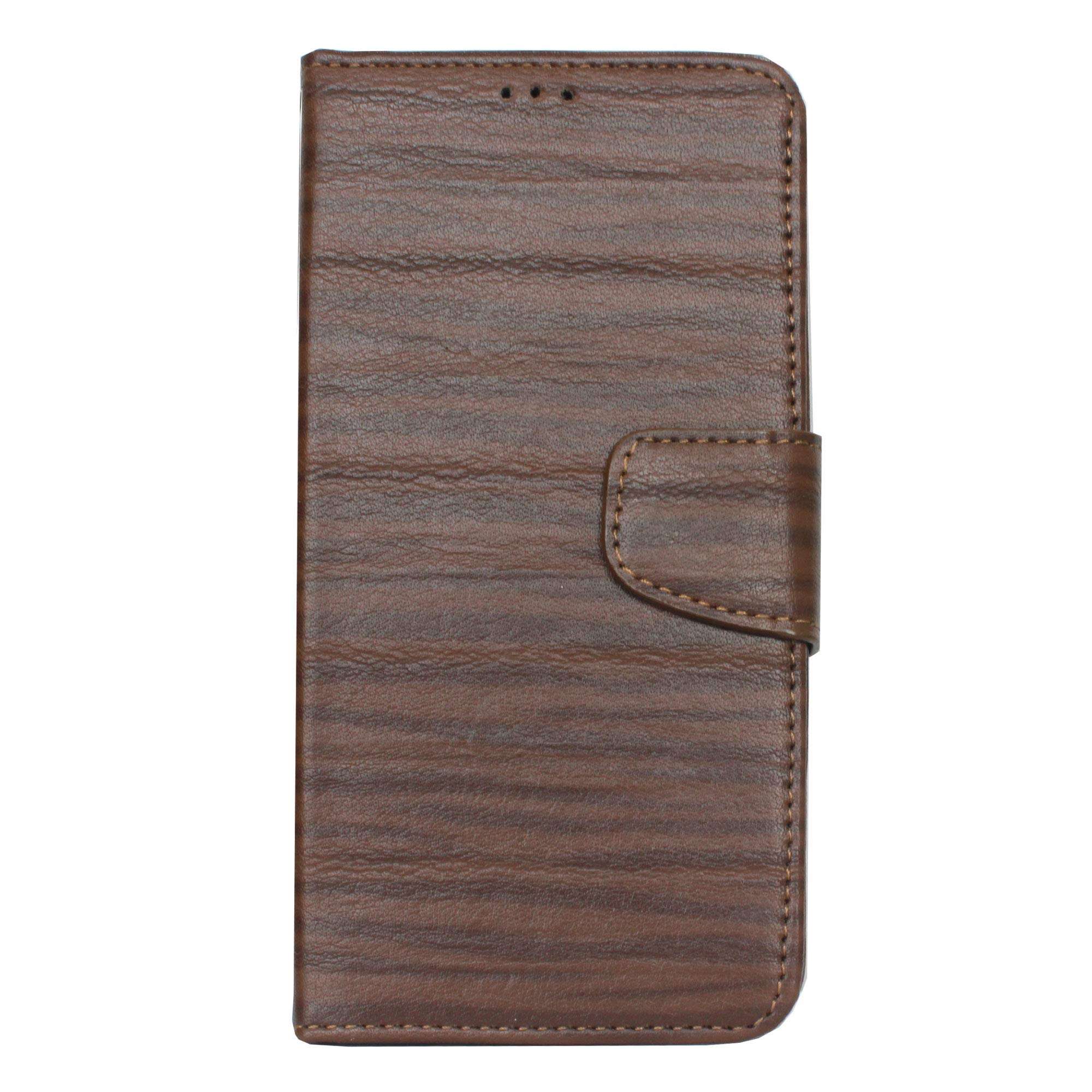 KBV Stylish Leather Flip Cover Card Holder Case for Oppo A53 (Walnut Brown) 3