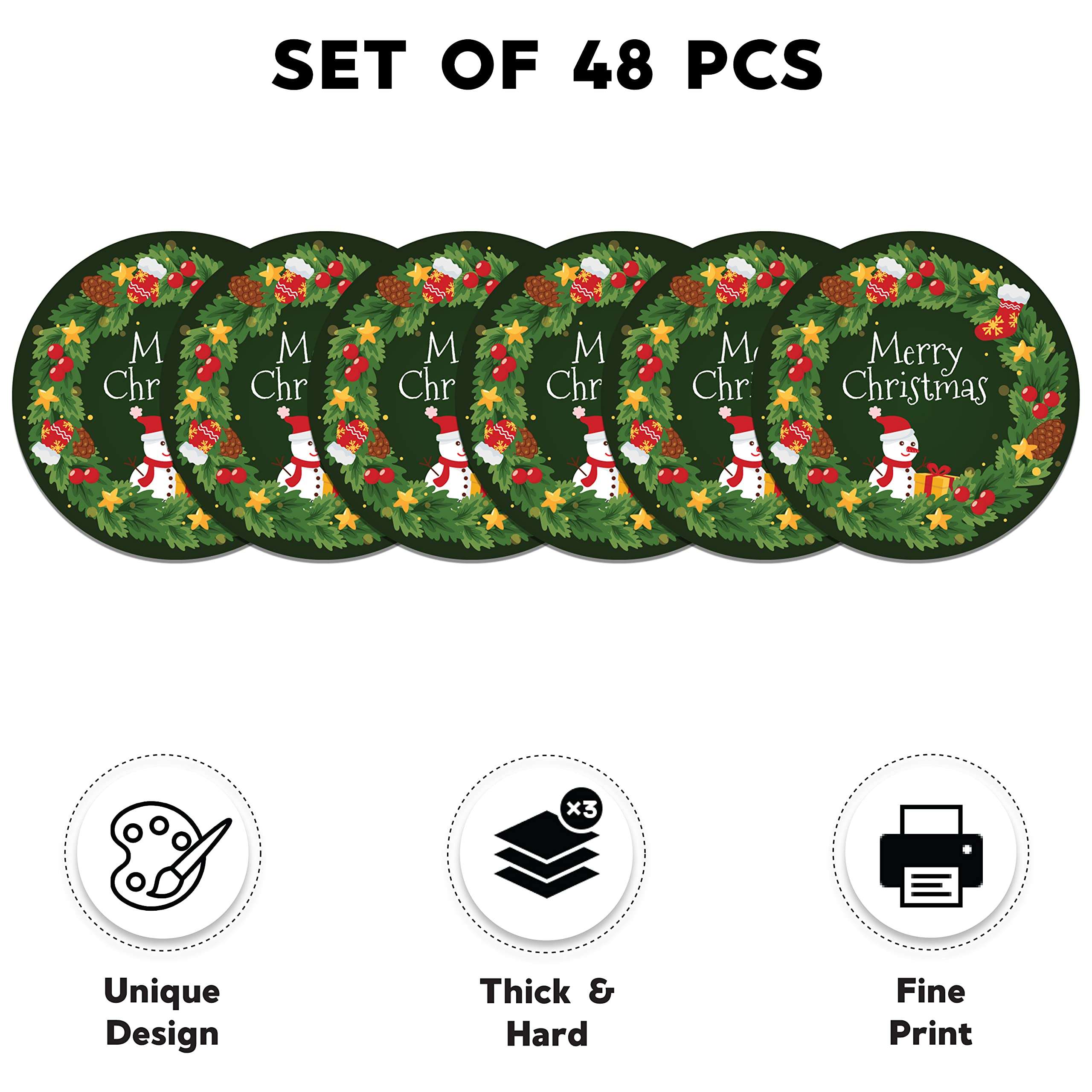 Festiko® 48 Pcs Merry Christmas Wish Cards (Design 2), Merry Christmas Wish Tags, Christmas Wish Note Cards, Merry Christmas Wishing Cards 3