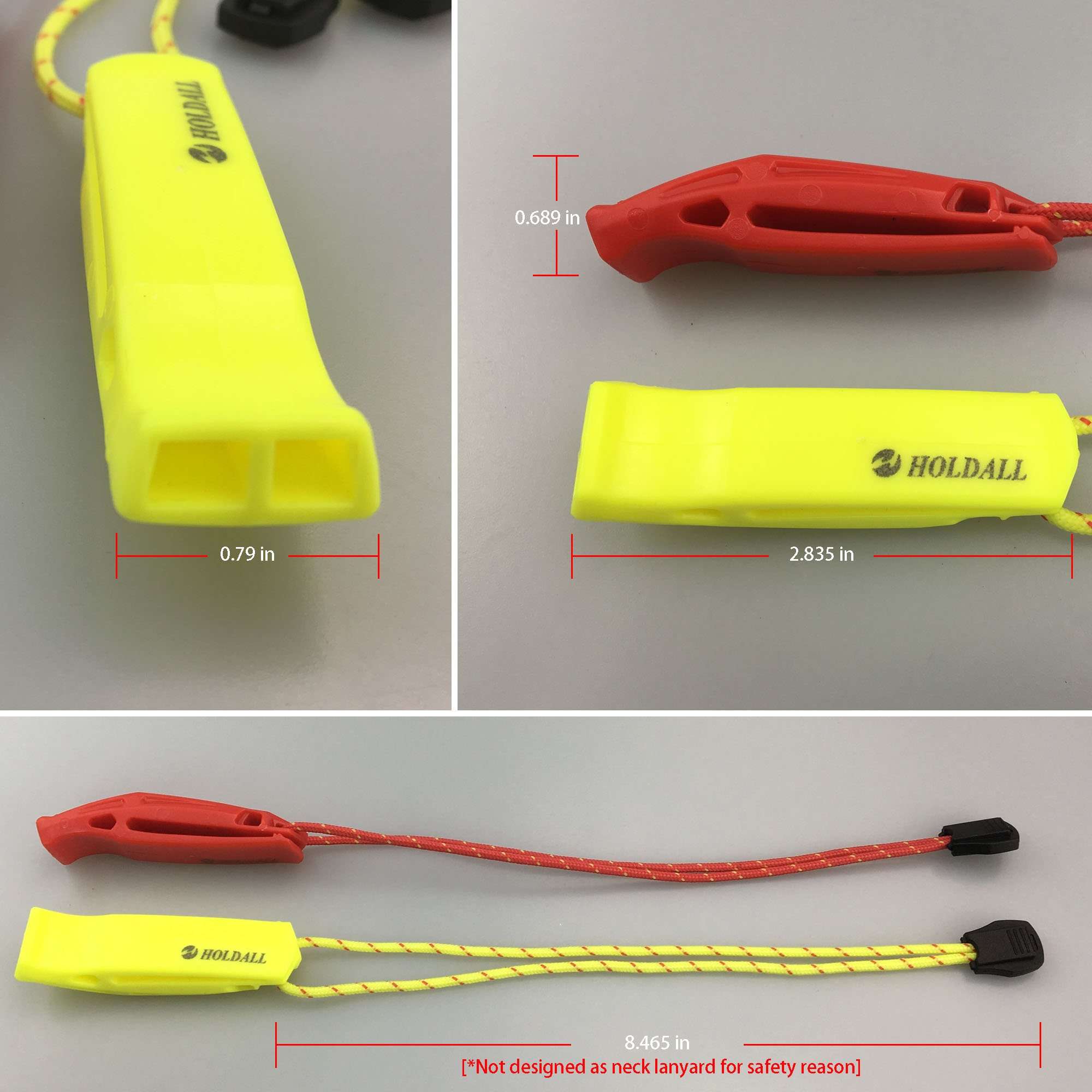HOLDALL Emergency Safety Whistle with Lanyard, Loud Pea-Less Whistles for Boating Kayaking Life Vest Survival Rescue Signaling. 4