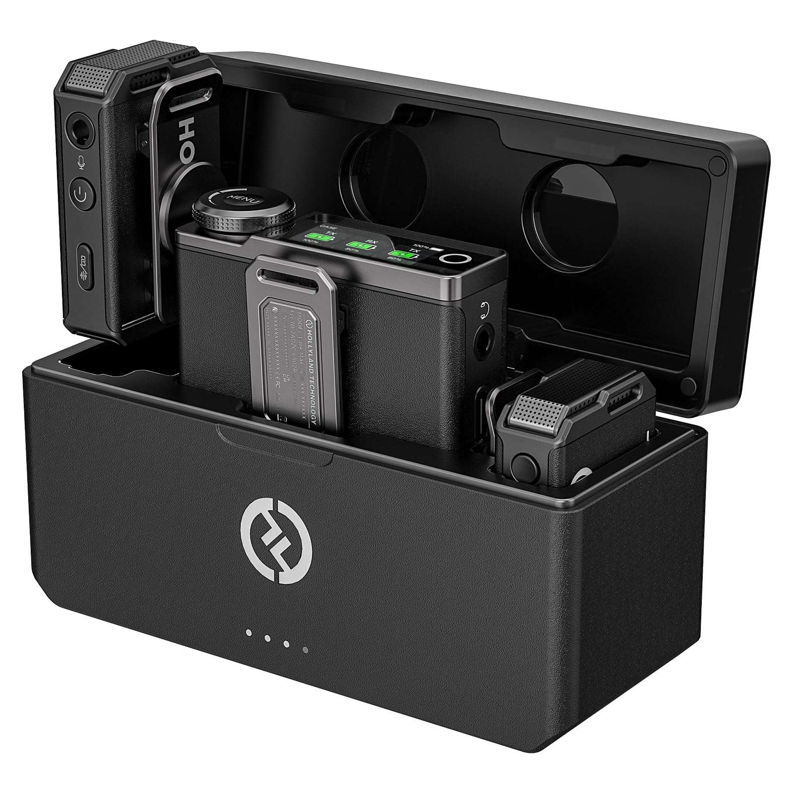 Hollyland Lark Max Wireless Lavalier Microphone System for Pro Recording with Advanced ENC, 24bit, 22H Duration, 820ft(250m) Range, Compatible with DSLR Camera, iPhone, Android, PC-Black 1