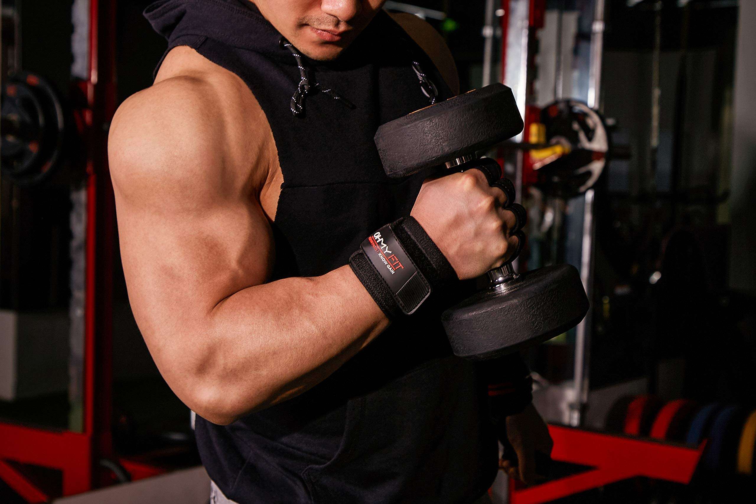 OHMY FIT All-in-One Wrist Wrap Glove: Elevate Your Workout with Ventilation, Callus Prevention & Wrist Support - 22" L x 3" W. Ideal for Powerlifting, Strength Training, Crossfit. (Small) 6