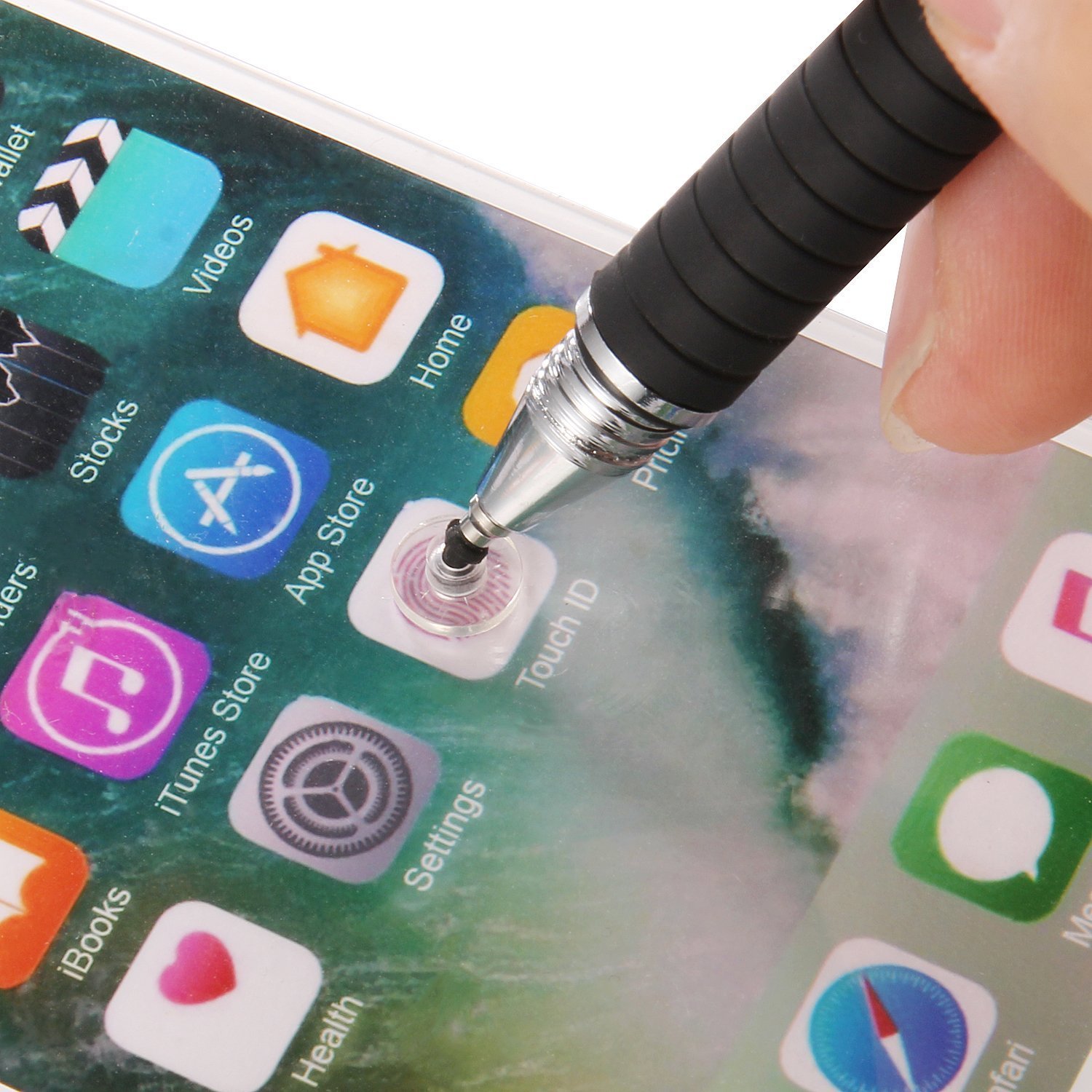 Mixoo 2-in-1 High Precision Stylus (Disc & Fiber Tips 2 in 1 Series), Extra with 3 Replaceable Tips, Compatible with Capacitive Touch Screen Devices (Blue) 4