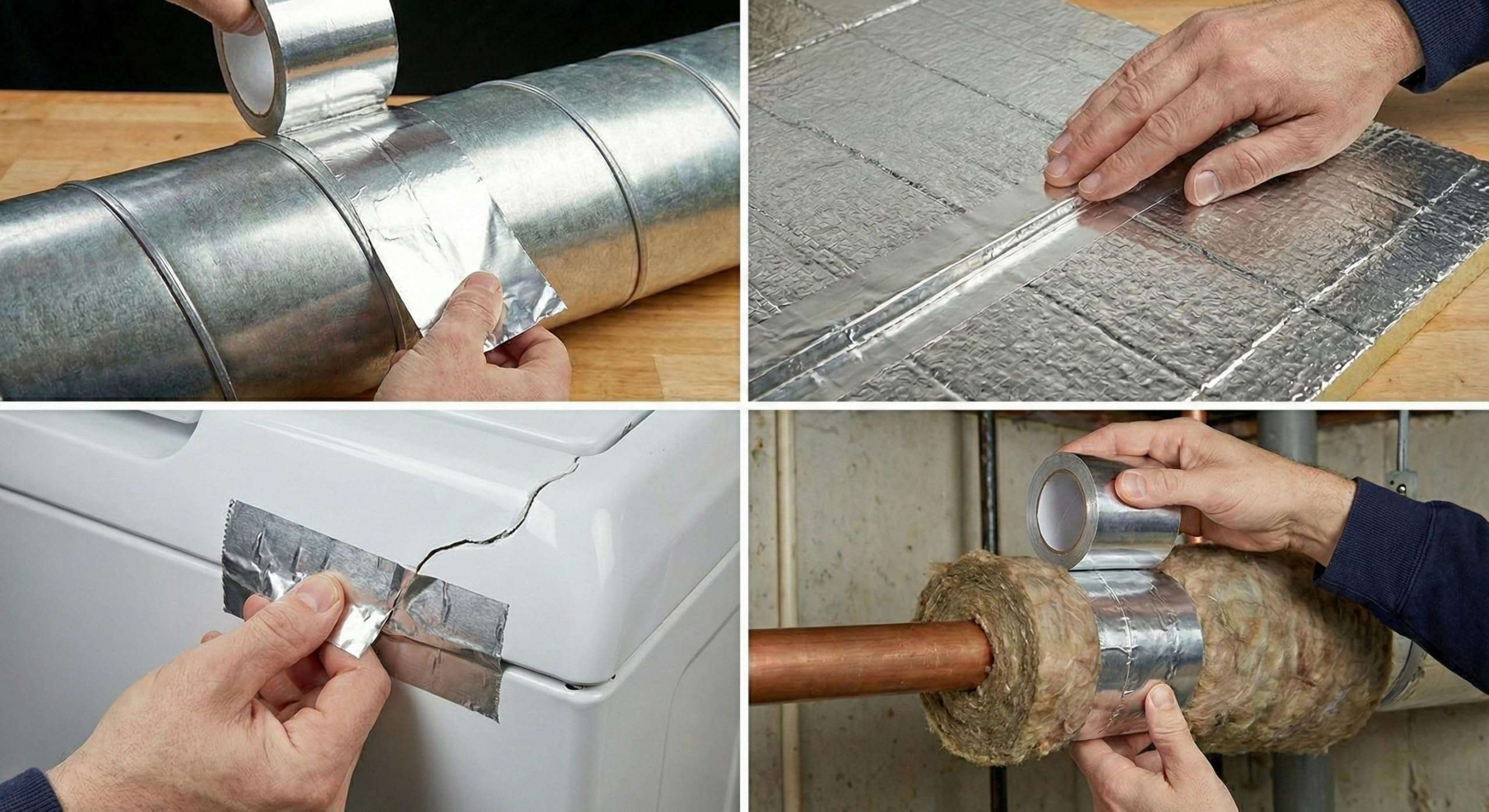 Mario Aluminium Foil Tape – Silver Tape – 72mm (3 inch) Width, 20mtr Length–1 Roll – Heavy-Duty Foil Tape for Air Duct Sealing, HVAC, AC Ducting, Pipe Insulation & High-Temperature Applications 4