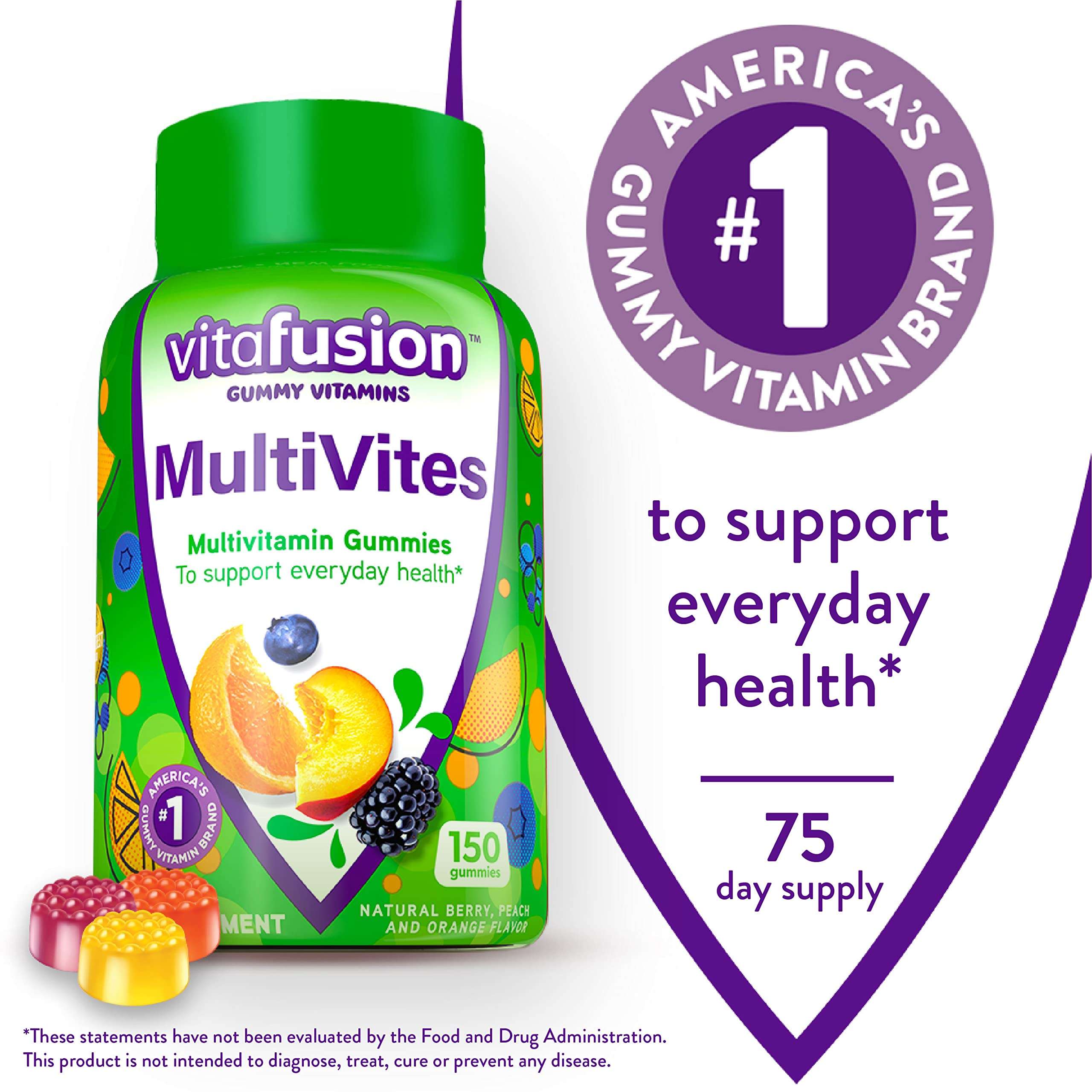 Vitafusion MultiVites Gummy Multivitamins for Adults with 12 Vitamins and Minerals & Magnesium Gummy Supplement, 60ct 4