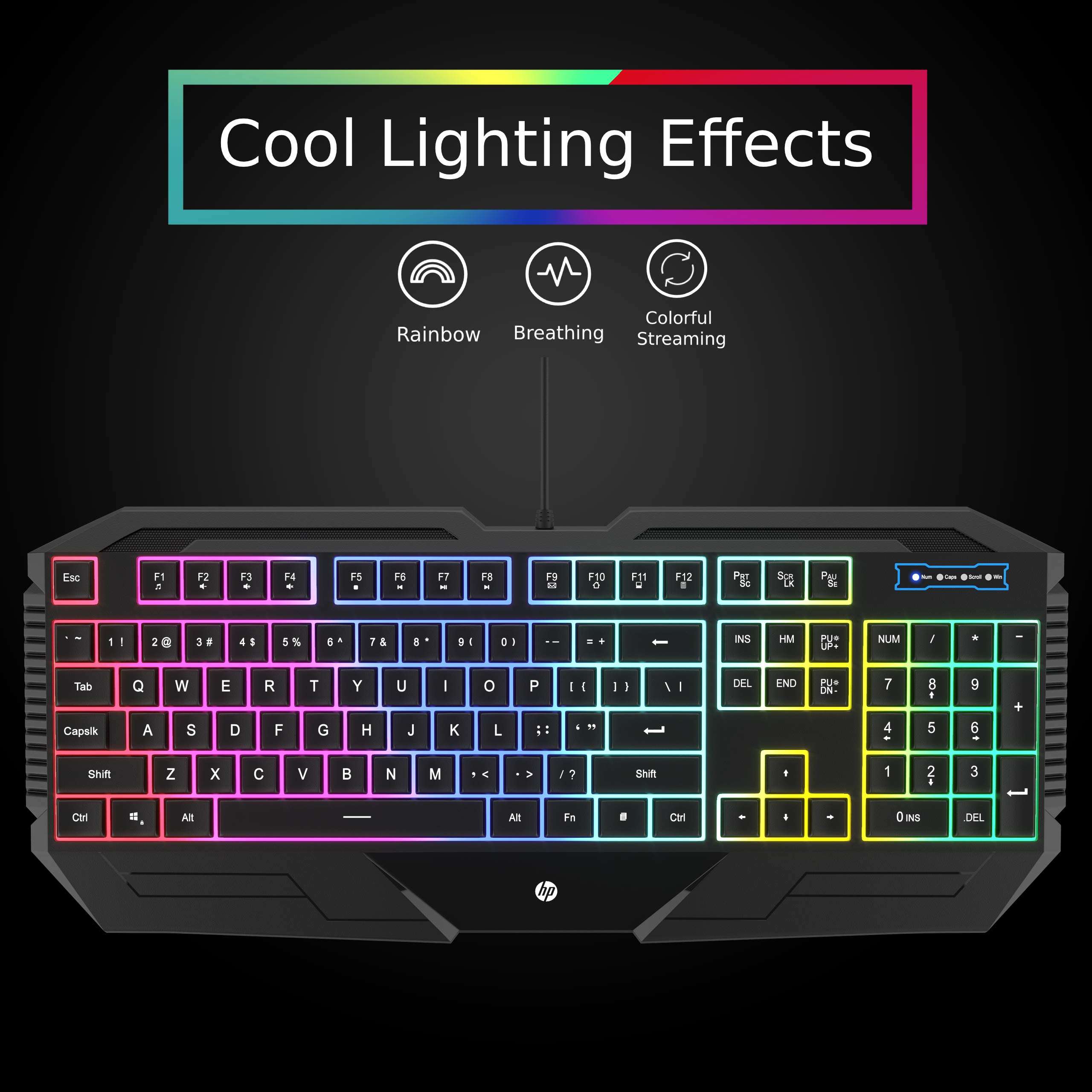 HP Gaming Keyboard and Mouse Combo, Wired Keyboard with Ergonomic Design and RGB Backlit for Immersive Gameplay, Spill Resistant, DPI Button Control for a Fast Response and a Long Lasting Performance 2
