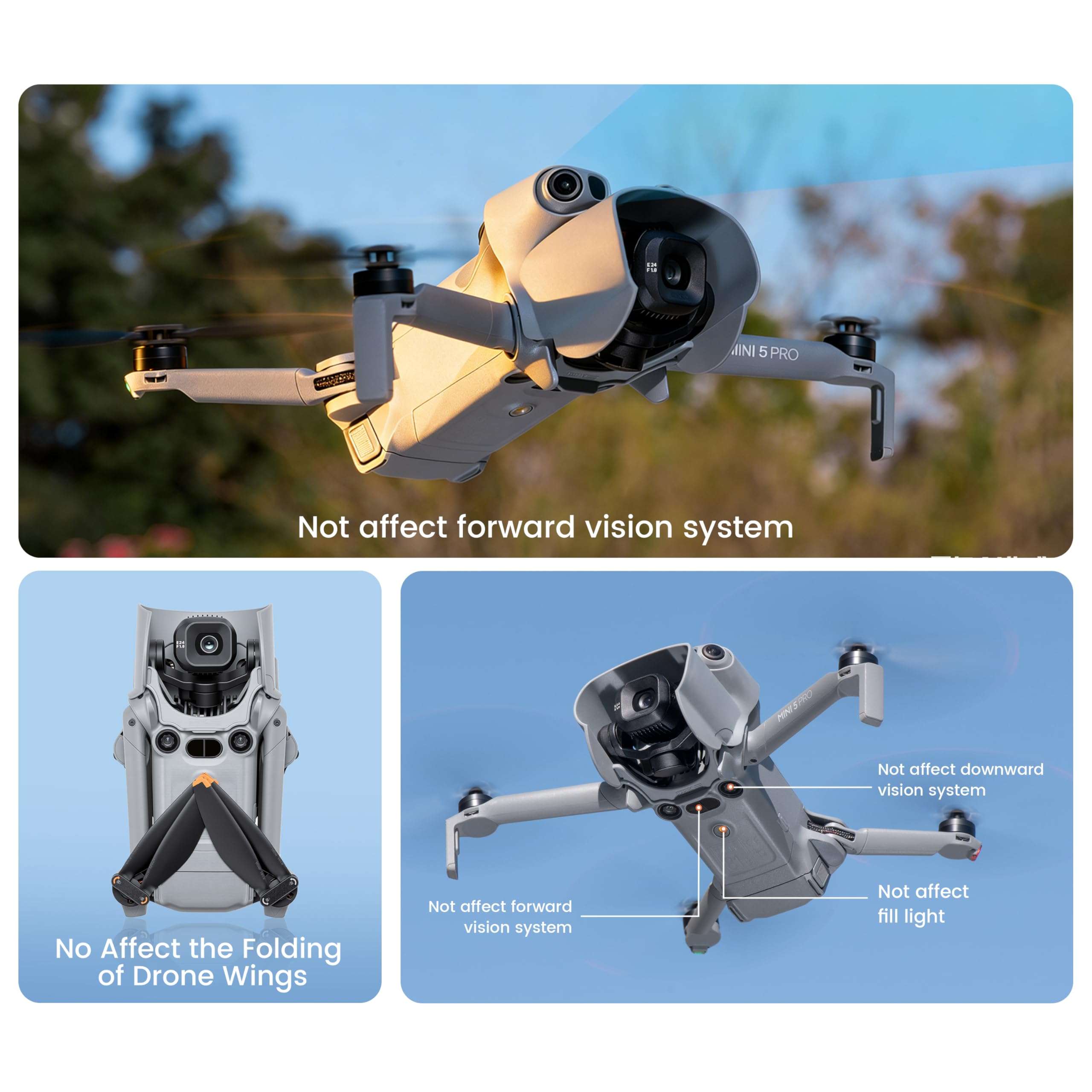 STARTRC Gimbal Guard & Lens Hood for DJI Mini 5 Pro, Quick Release Sunshade Cover Protector Accessories 5