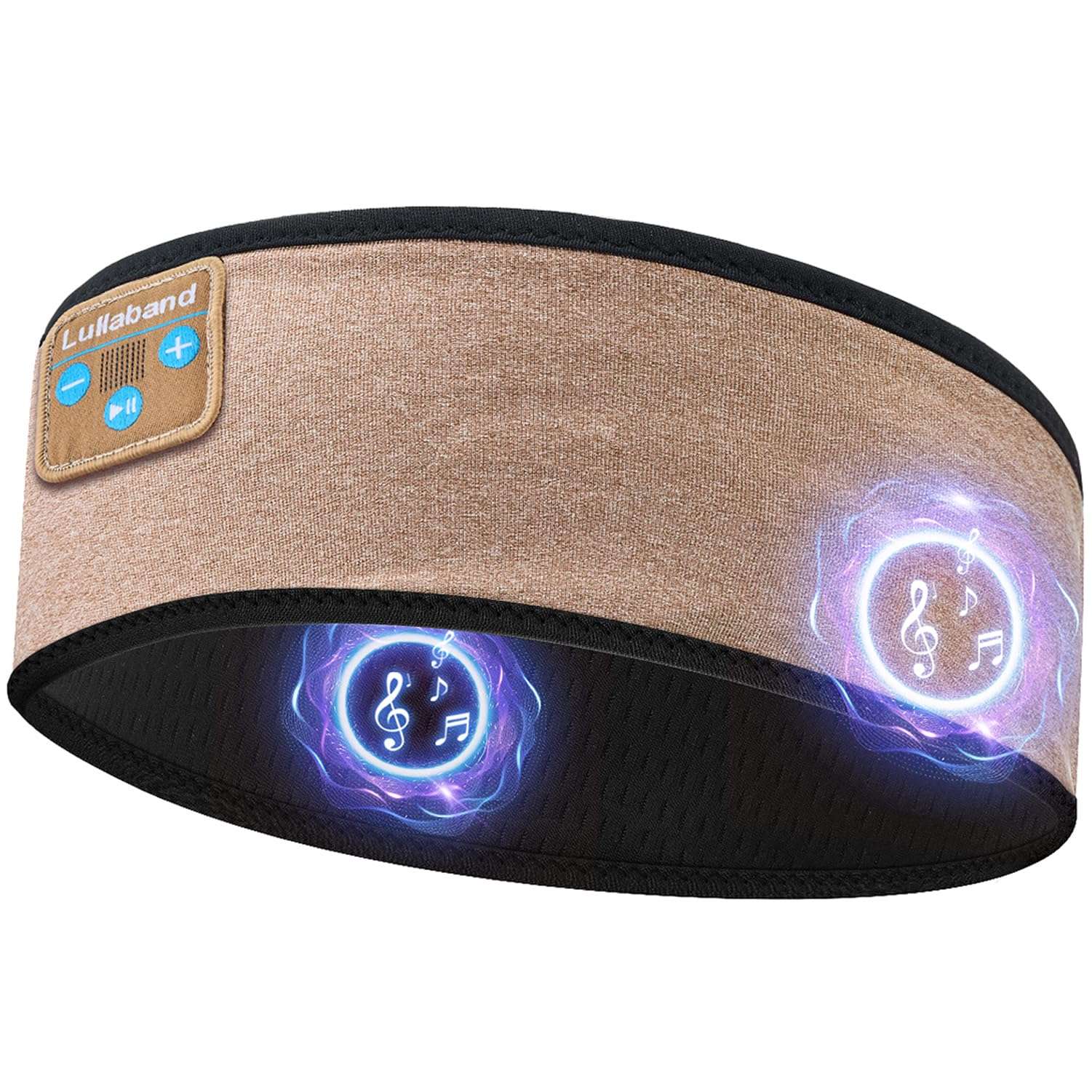 Sports Headband Headphones Wide Stretchy Non-Slip Moisture Desert Color Wicking Sweat Sleep Headbands for Men Women Sleeping Running Fitness Yoga Cycling 1