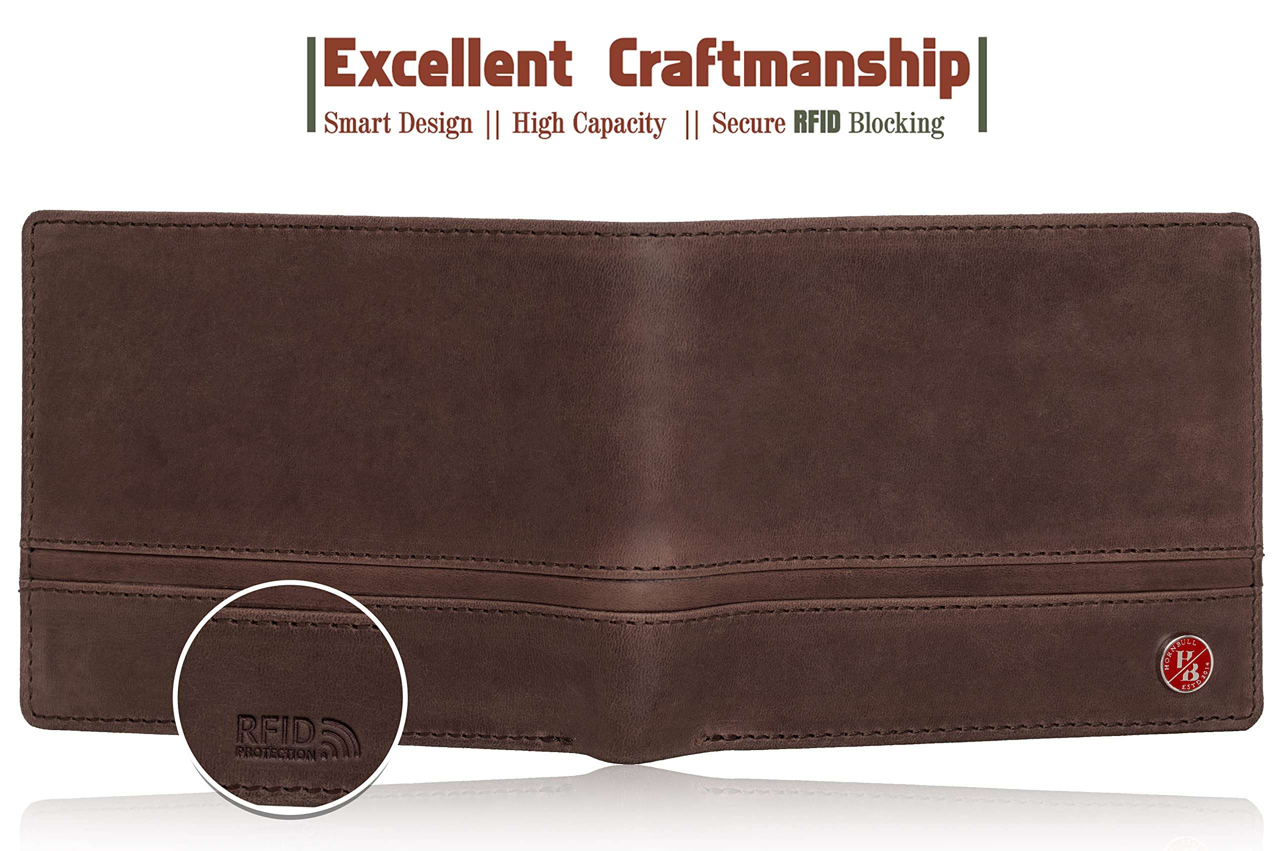 HORNBULL Denial Hunter Brown Leather Wallet for Men | Leather Mens Wallet with RFID Blocking | Wallets Men Genuine Leather 4