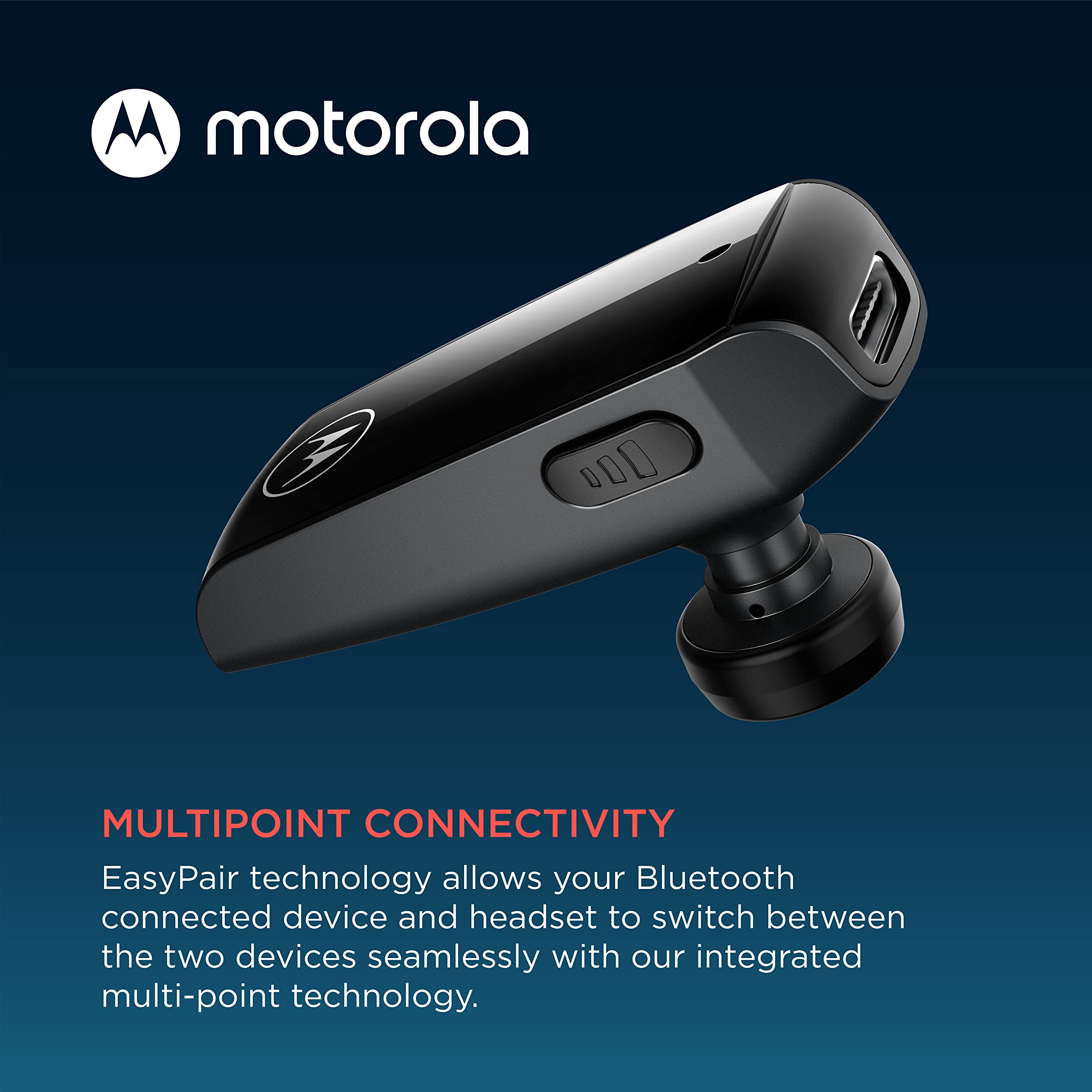 Motorola Sound HK385 Bluetooth Headset in-Ear Mono Bluetooth Earpiece with CVC Touch Control for Calls - IPX4 Sweat Resistant, Smart Touch/Voice Control, Noise Suppression Wireless Earpiece - Black 3