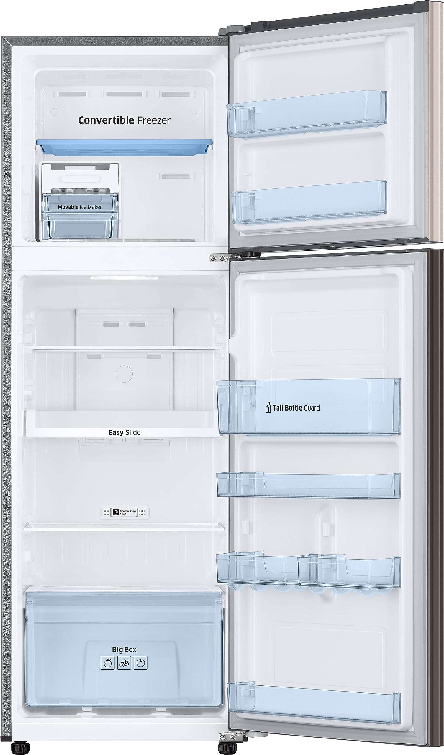Samsung 256 L, 2 Star, Bespoke Convertible, Digital Inverter with Display, Frost Free Double Door Refrigerator (RT30CB732C7/HL, Beige & Charcoal, 2023 Model) 3