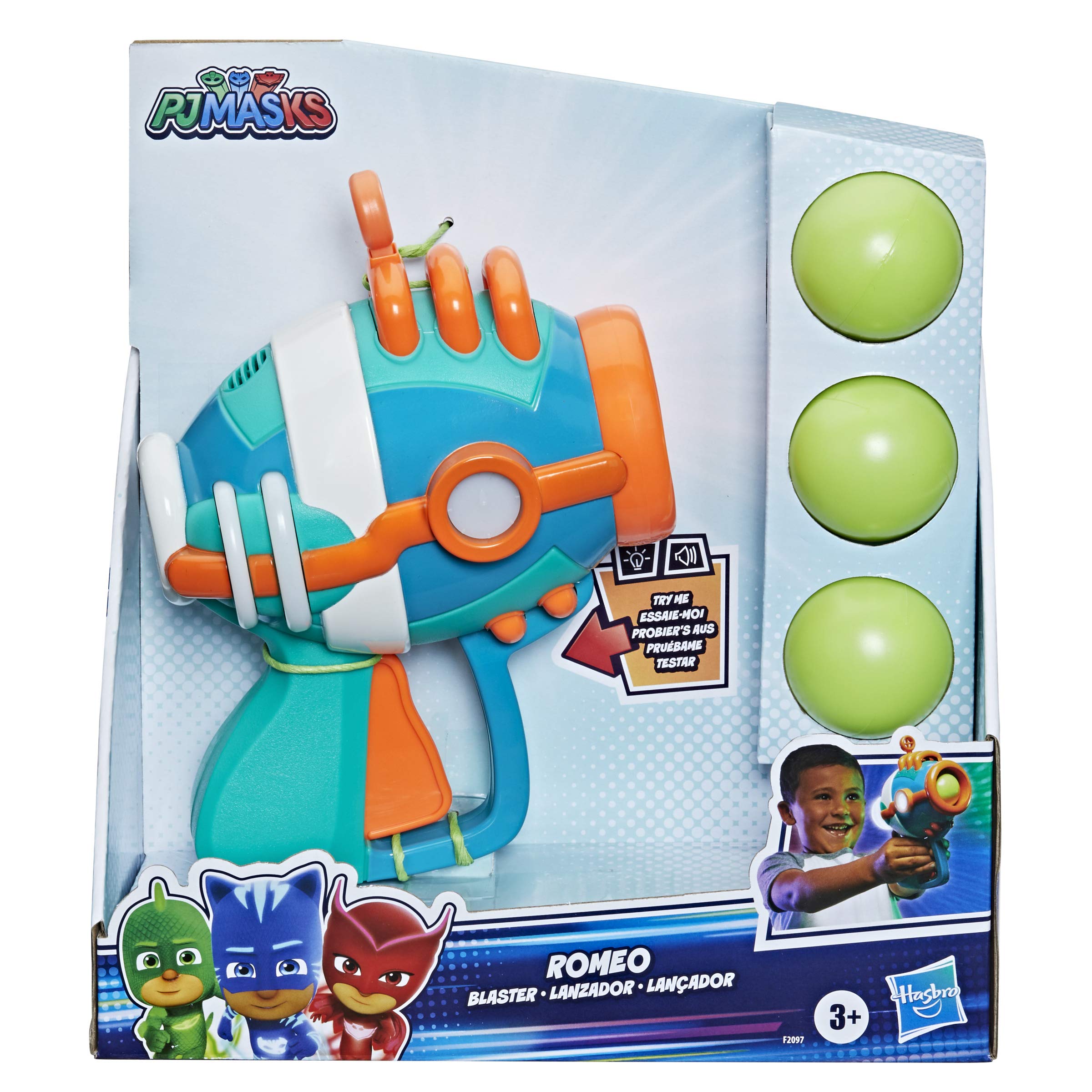 PJ Masks Romeo Blaster Ball Launcher, Preschool Toys, Ball Blaster for Kids, Toys for 3 Year Old Boys and Girls and Up 3