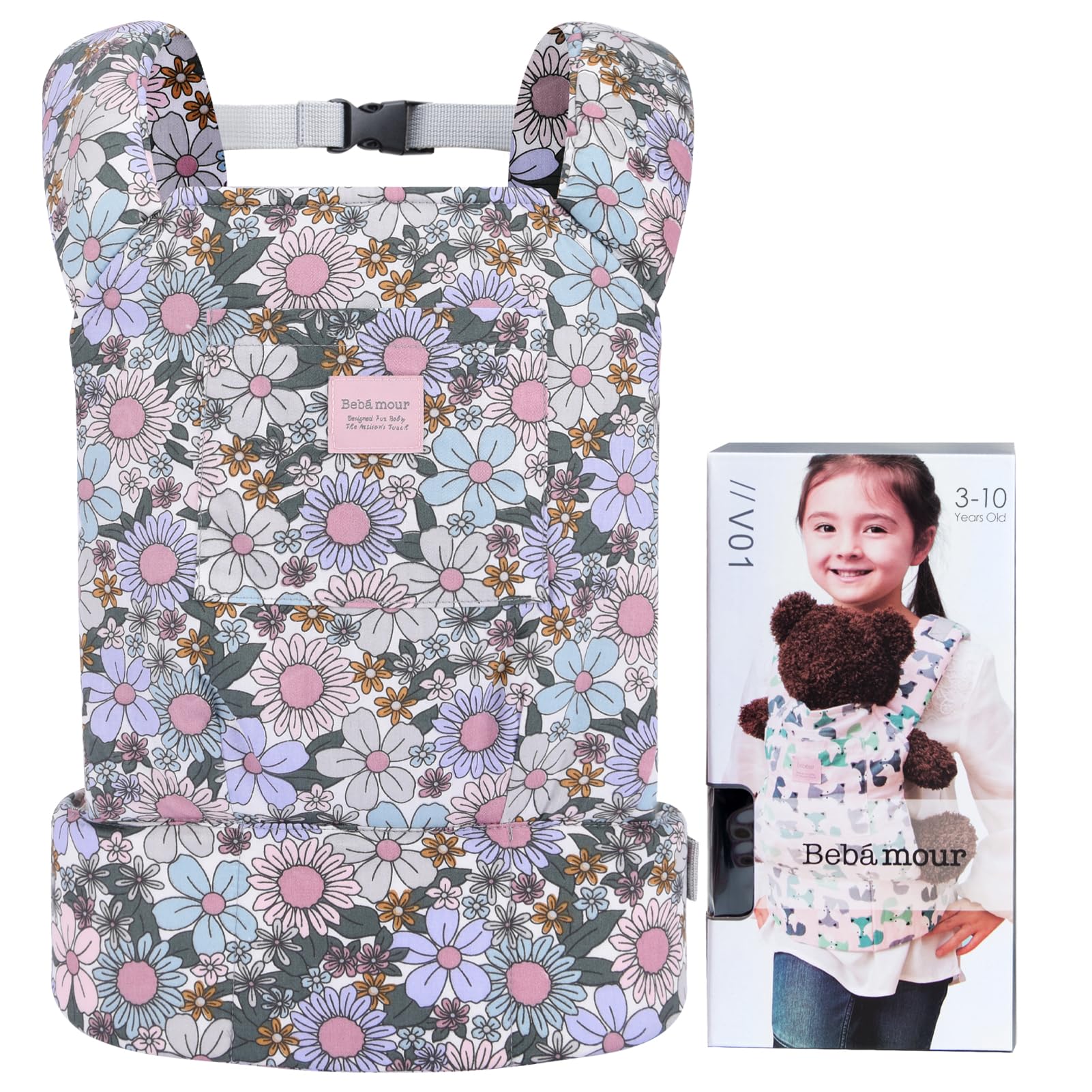 Bebamour Doll Carrier Original Reborn Baby Doll Carrier for Doll Toys Doll Carrier for Girls and Boys (New Purple) 5