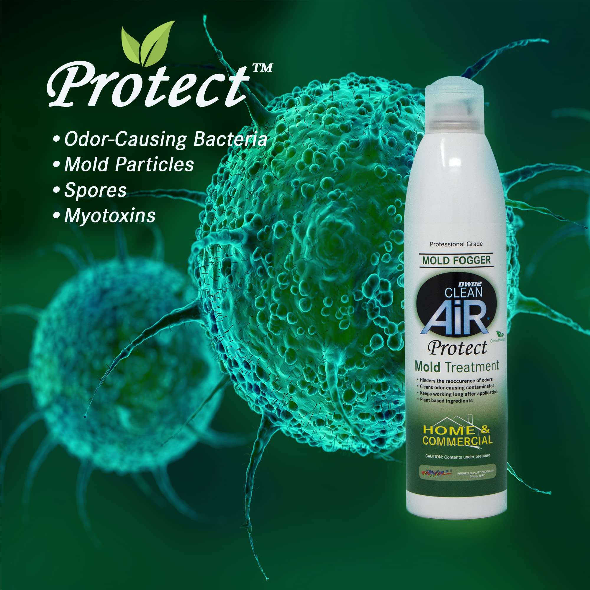 DWD2 Protect™ Home & Commercial Mold-Treatment Plant-Based Mold-Odor Remover Fogger Treatment - eco-friendly solution for a safer and healthier living and working space. (14 oz) 6