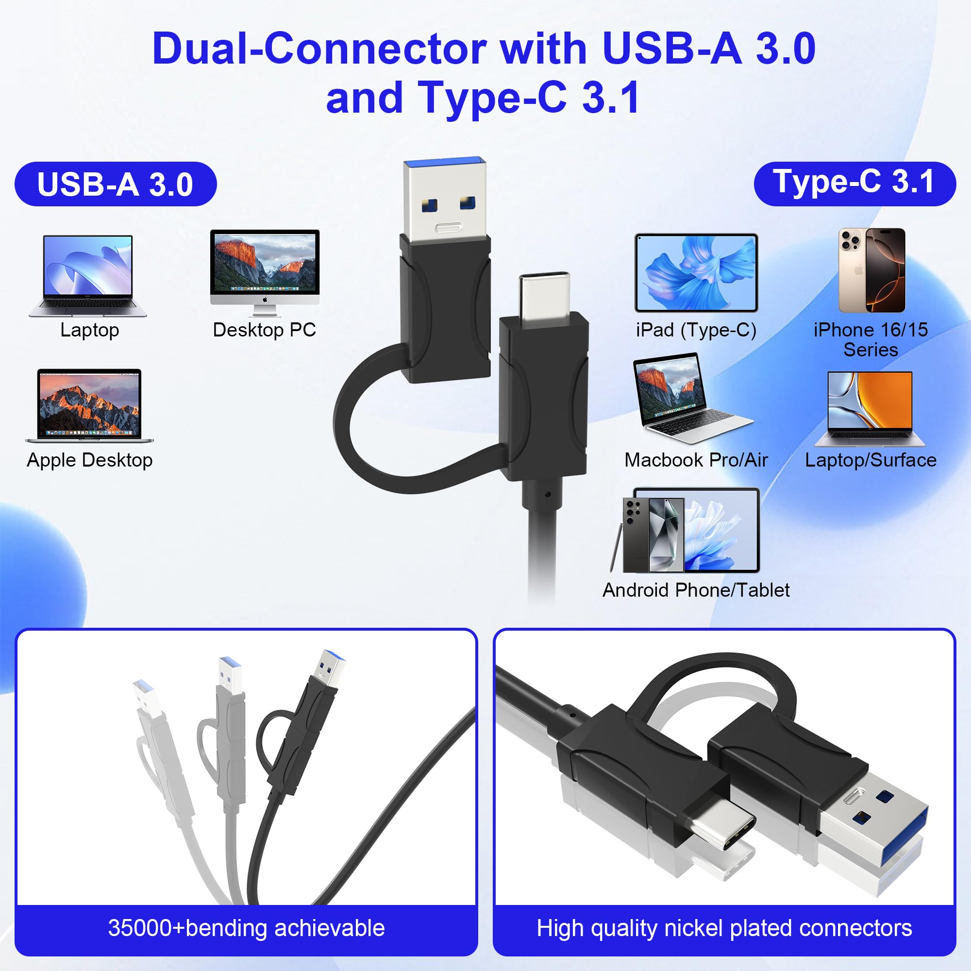 USB C USB3.0 XD Memory Card Reader 5Gbps 6-in-1 Multi Card Reader for TF, SD, MS, M2, XD, CF Cards, Aluminum Camera Card Reader for Windows Mac Linux Android, 5 Cards Can be Read Simultaneously 5