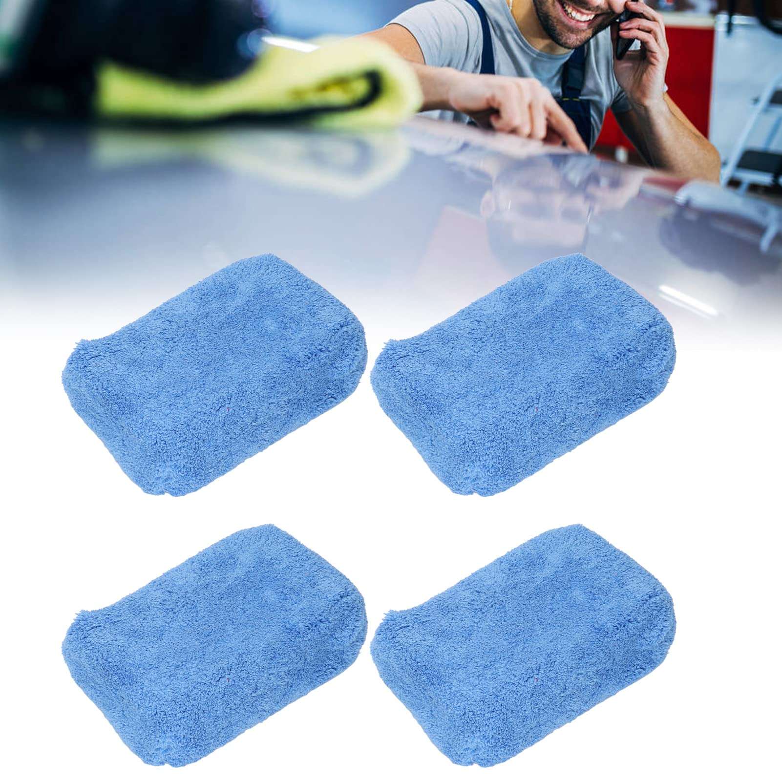 Hand Wax Polishing Pad, Microfiber Applicator Square Multifunctional for Car Window 6