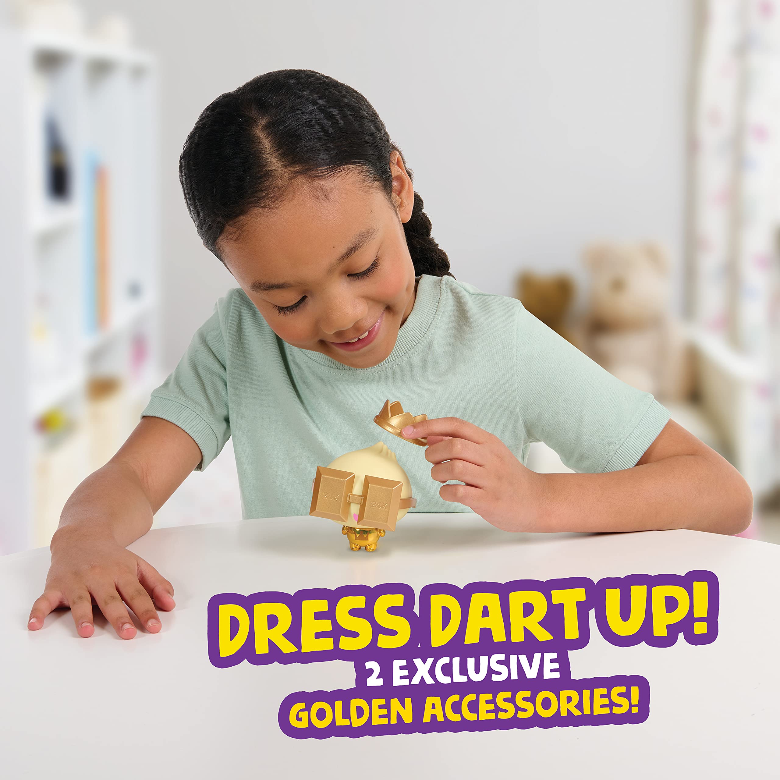 My Squishy Little Golden Dumpling – Interactive Doll Collectible with Accessories – Dart (Gold) 3