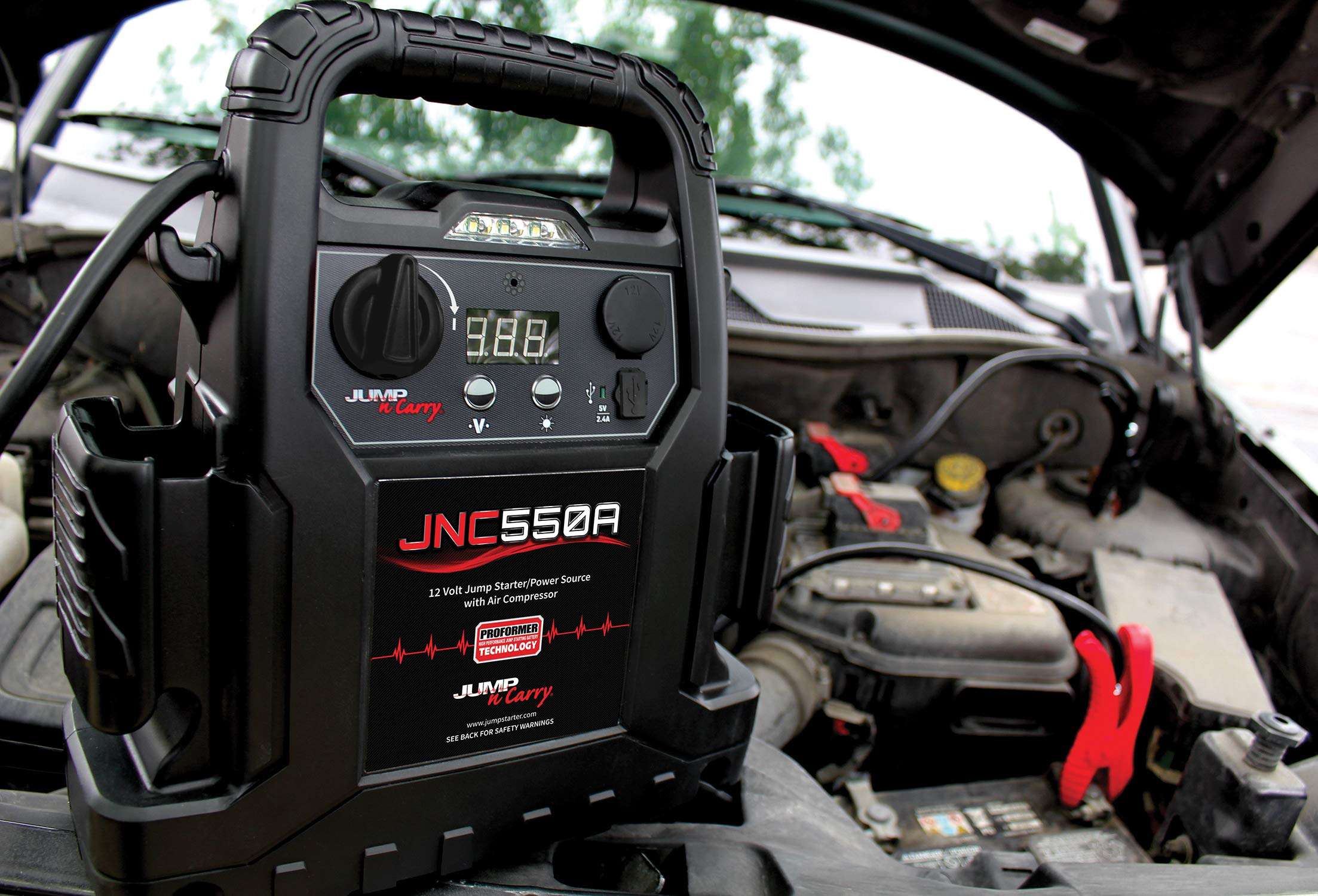 Clore Automotive Jump-N-Carry JNC550A 1100 Peak Amp Jump Starter with Air Compressor , Black 3