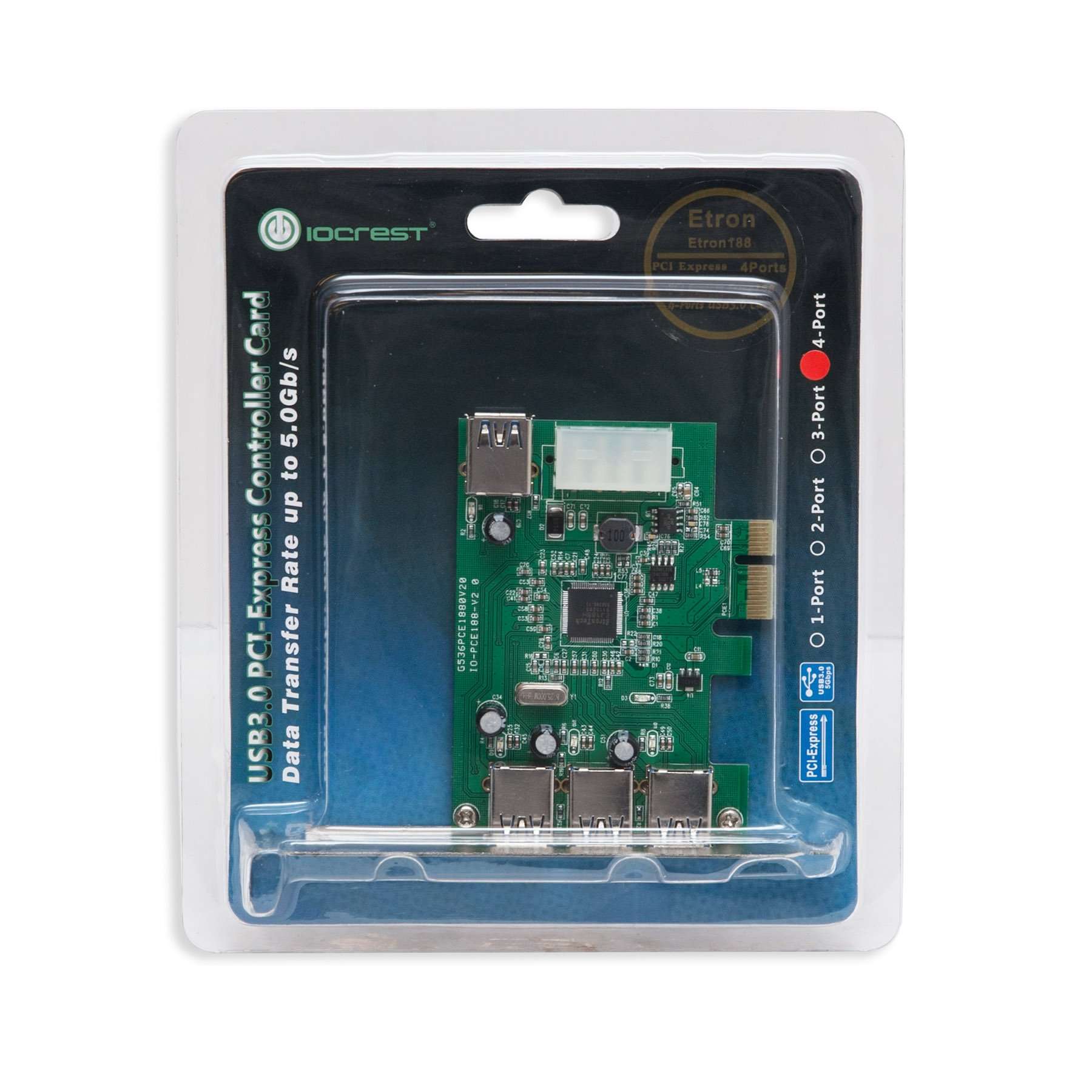Syba SY-PEX20135 4 Port USB 3.0 PCIe 2.0 x1 Etron Chipset Green 6