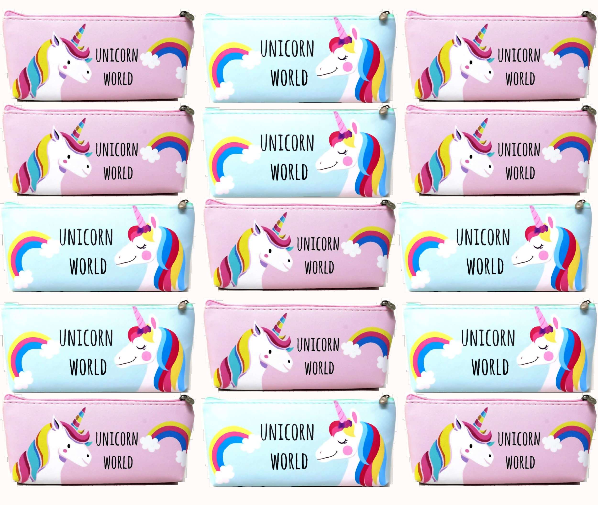 ShubhKraft Return Gifts in Bulk Unicorn Soft School Supply Multipurpose Zipper Pouch Water Resistantorganizer Handy Stationary Pouch/Makeup Kit/Cosmetic Pouch Stationery Pouch for Girls (Pack of 15) 1