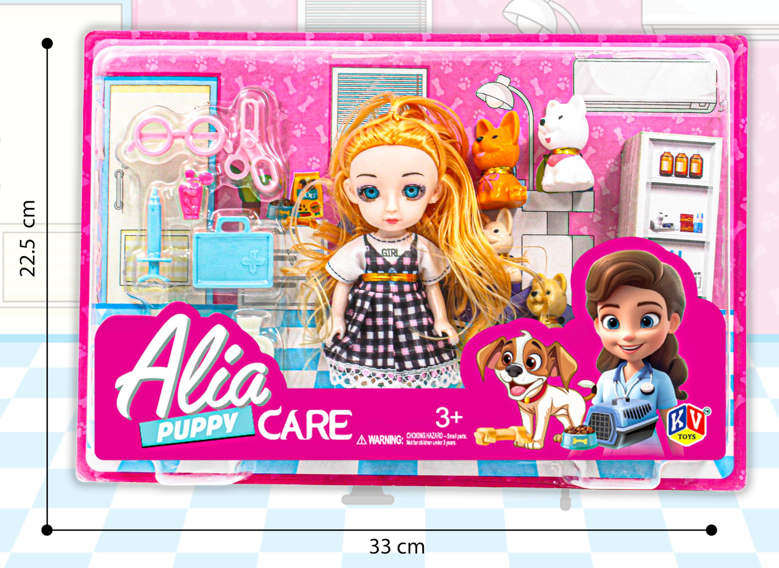 K. V. TOYS Alia Puppy Care Doll Set | Cute Puppy Theme with Accessories, Pretend Role playset with Medical equipments | Suitable for 3+ Years 5