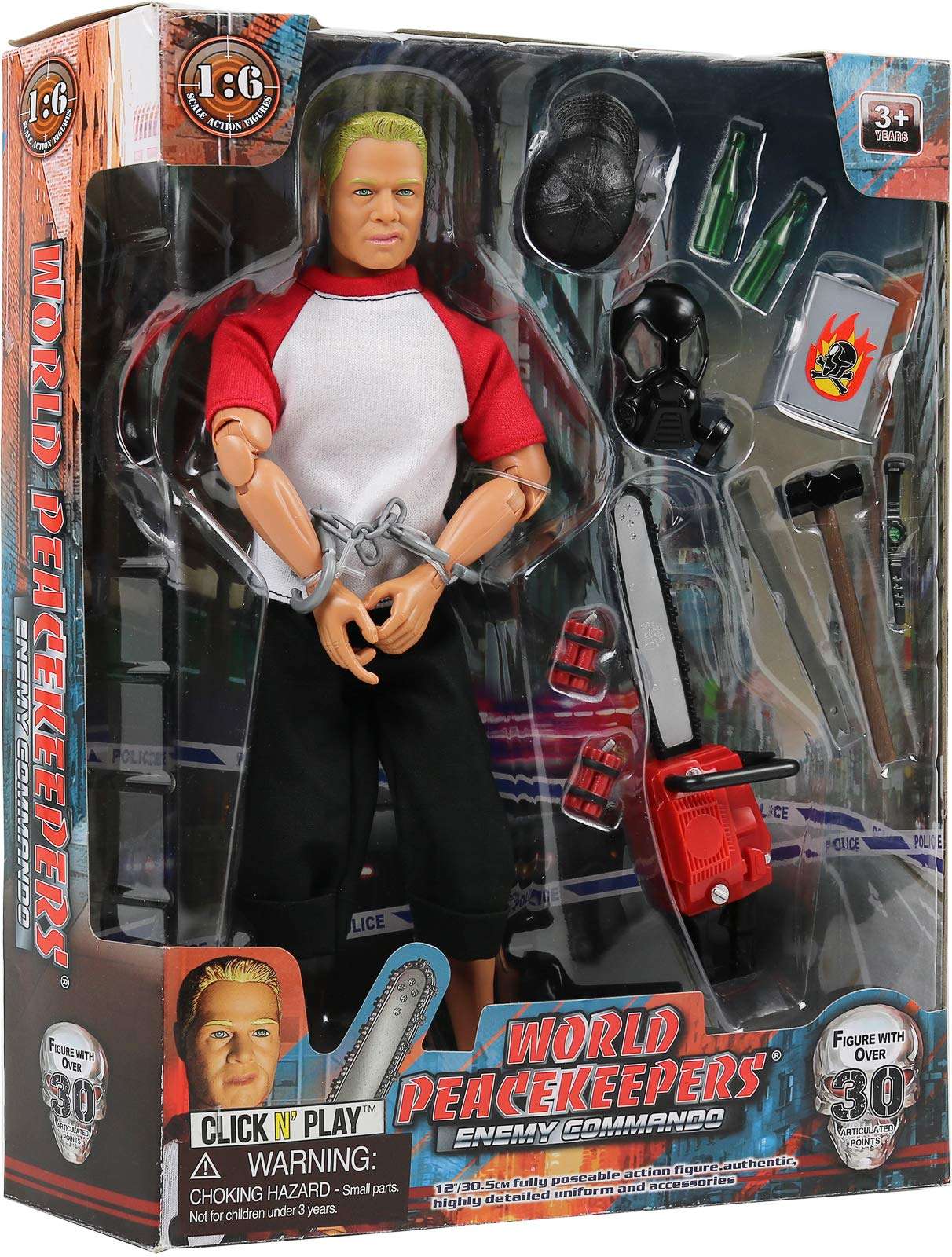 Click N' Play 12 inch Enemy Commando Action Figure with Tools & Accessories 12 pieces Play Set - Click N Play Military 12 Inch Army Action Figures 3