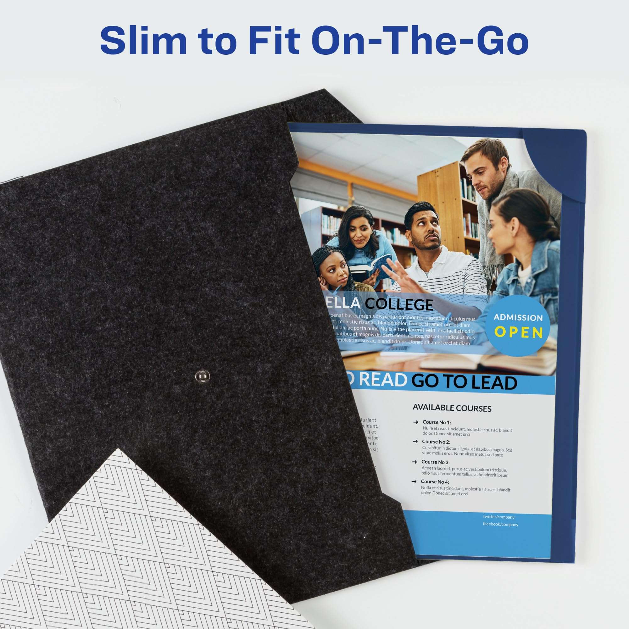 Avery Corner Lock Binder Pockets for 3 Ring Binders, Navy Blue with Clear Front, for 8.5" x 11" Documents, Acid-Free and Archival-Safe, Binder Folders (24-Pack of 47838) 5