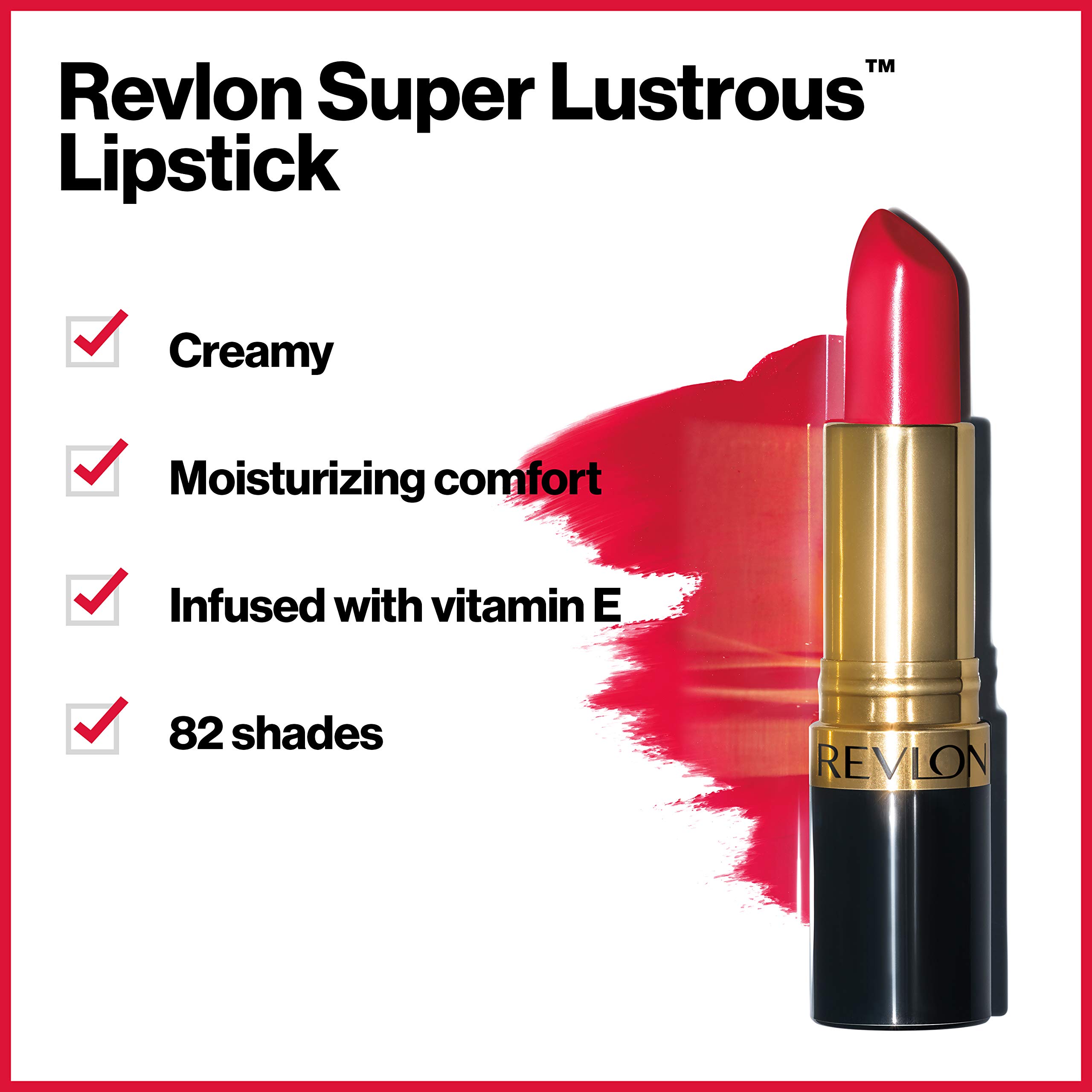 REVLON Super Lustrous Lipstick, Really Red 3