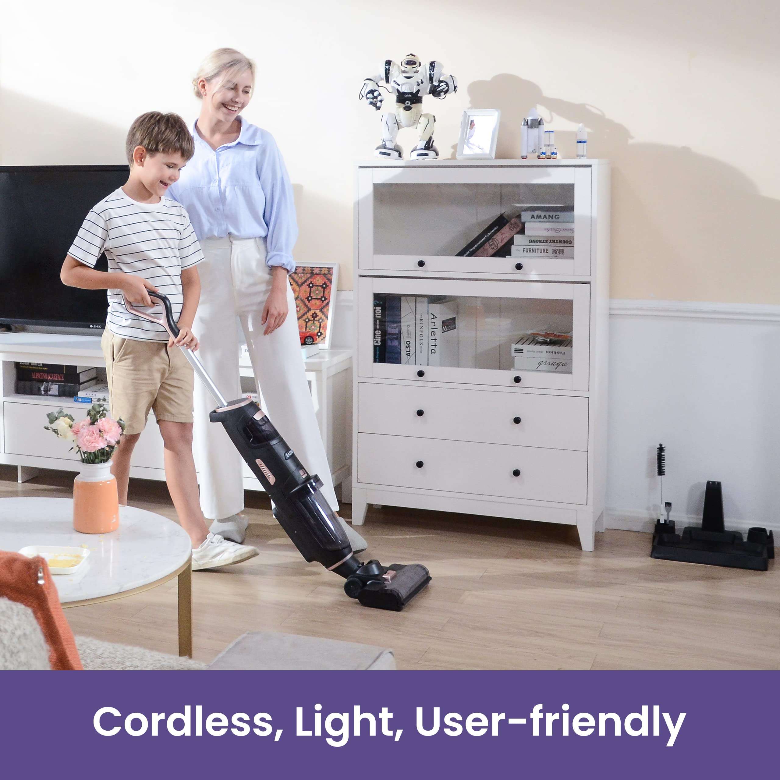 ILIFE W100 Cordless Wet Dry Vacuum Cleaner, Lightweight Hard Floors Vacuum Cleaner and Mop, One-Step Cleaning, LED Display, Long Runtime, for Carpets 6