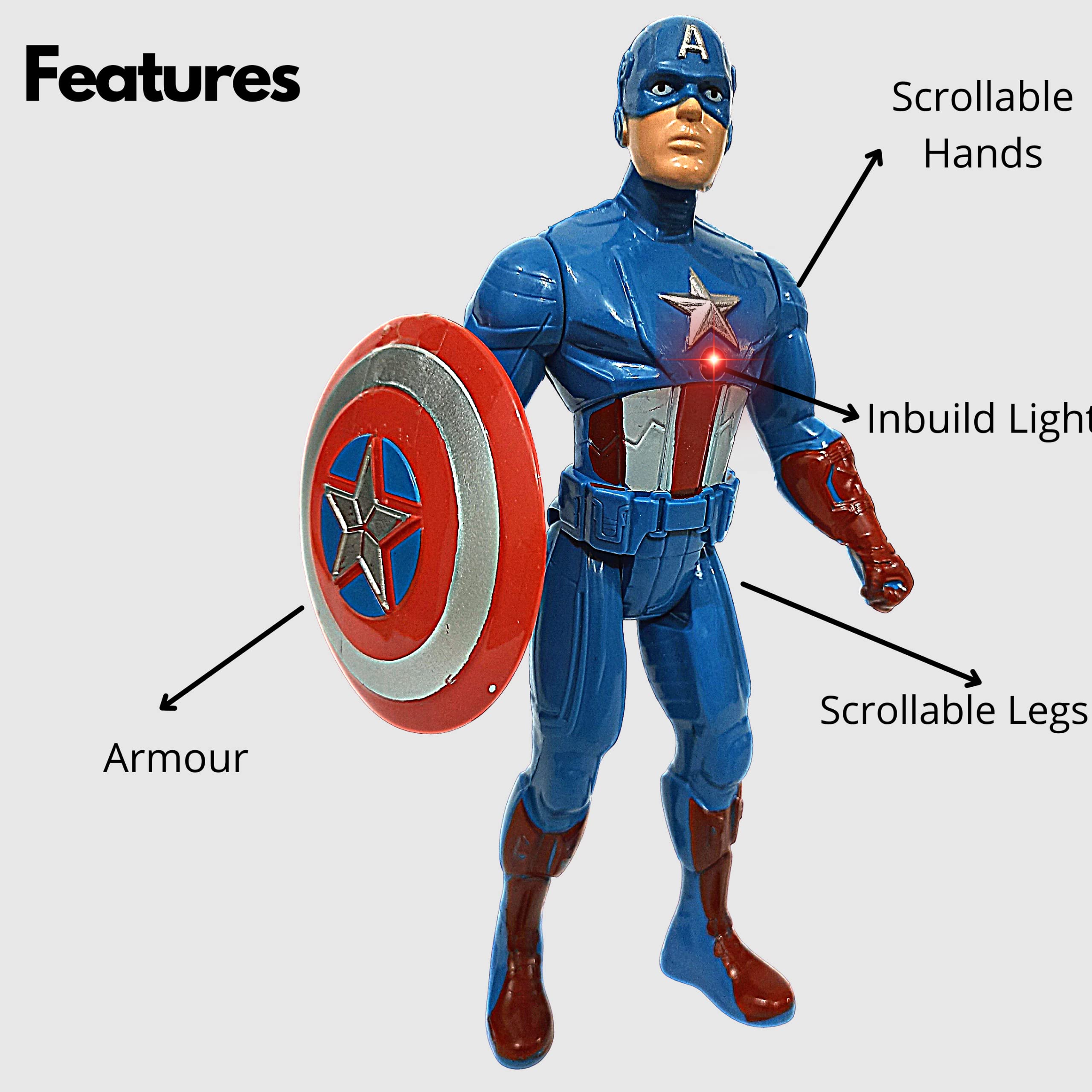 Captain America Toys |Captain America Shield |Action Figures |Captain Marvel Action Figure |Captain Toy |Marvel Legends Figures For Boys Kids | Captain America |Marvel Avengers | Avengers Toys For Boy 4