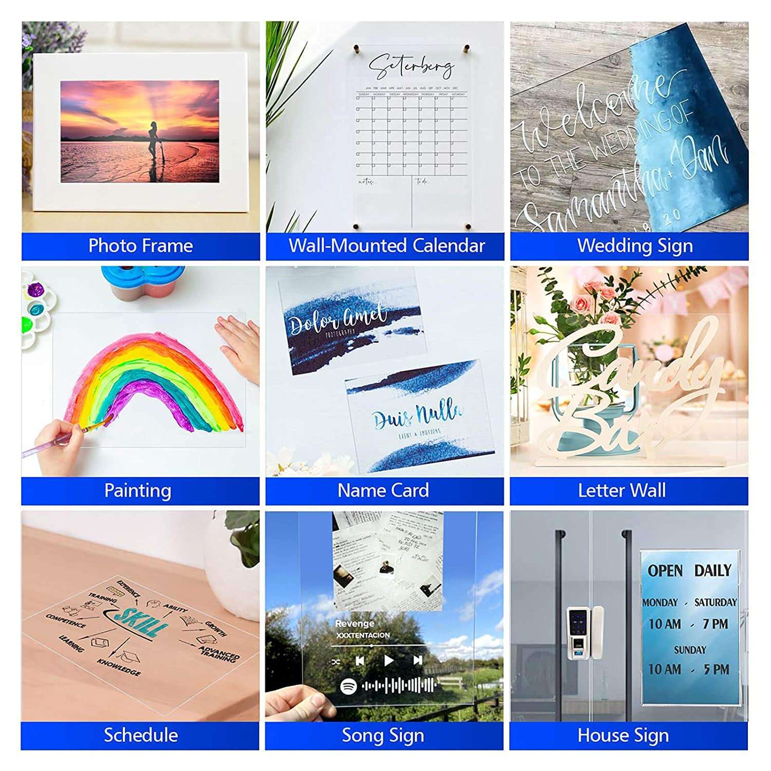 Parikshit Sublimation A3 clear acrylic glass sheet transparent board 3mm panel for DIY craft window glass painting picture frames Face shields Signs Display Kids projects etc (Size 12X18 Inch) 6