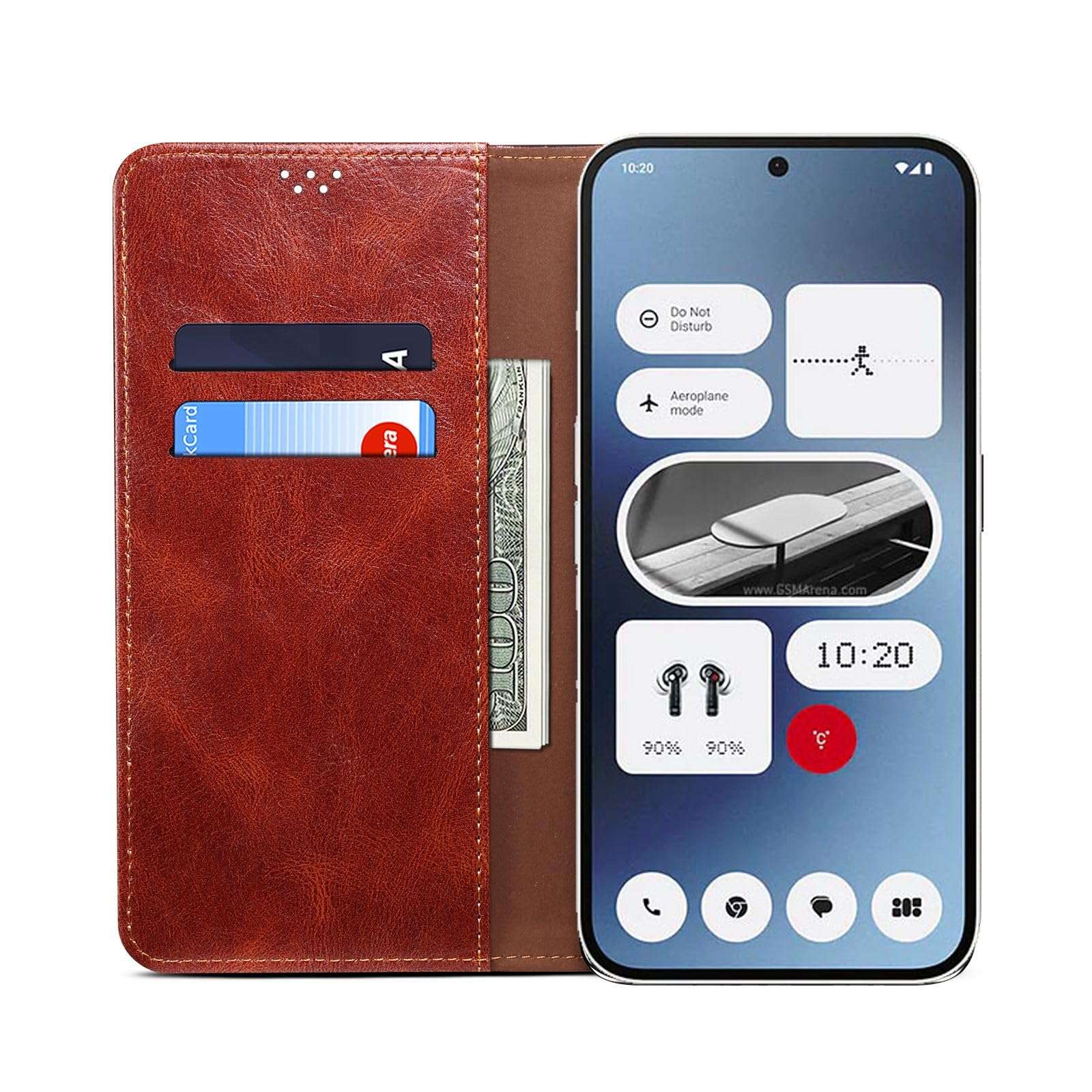 Bepak® Flip Cover for Nothing Phone 2a Flexible Pouch | Soft Leather | Magnetic Closure | Card and Money Pockets Wallet & Viewing Stand - Brown 4
